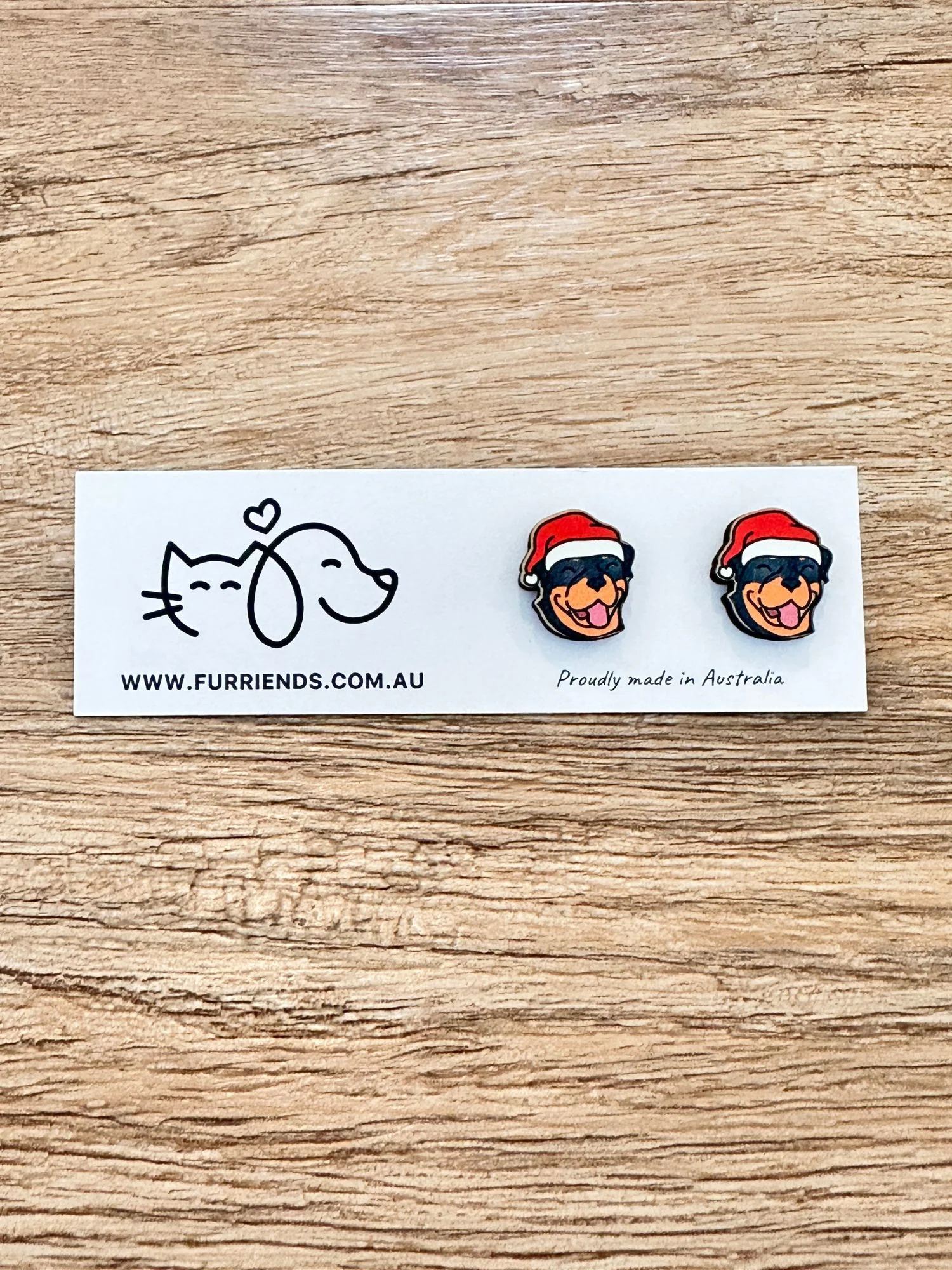 Rottweiler Christmas Edition ColourPop Stud Earrings - Image 2