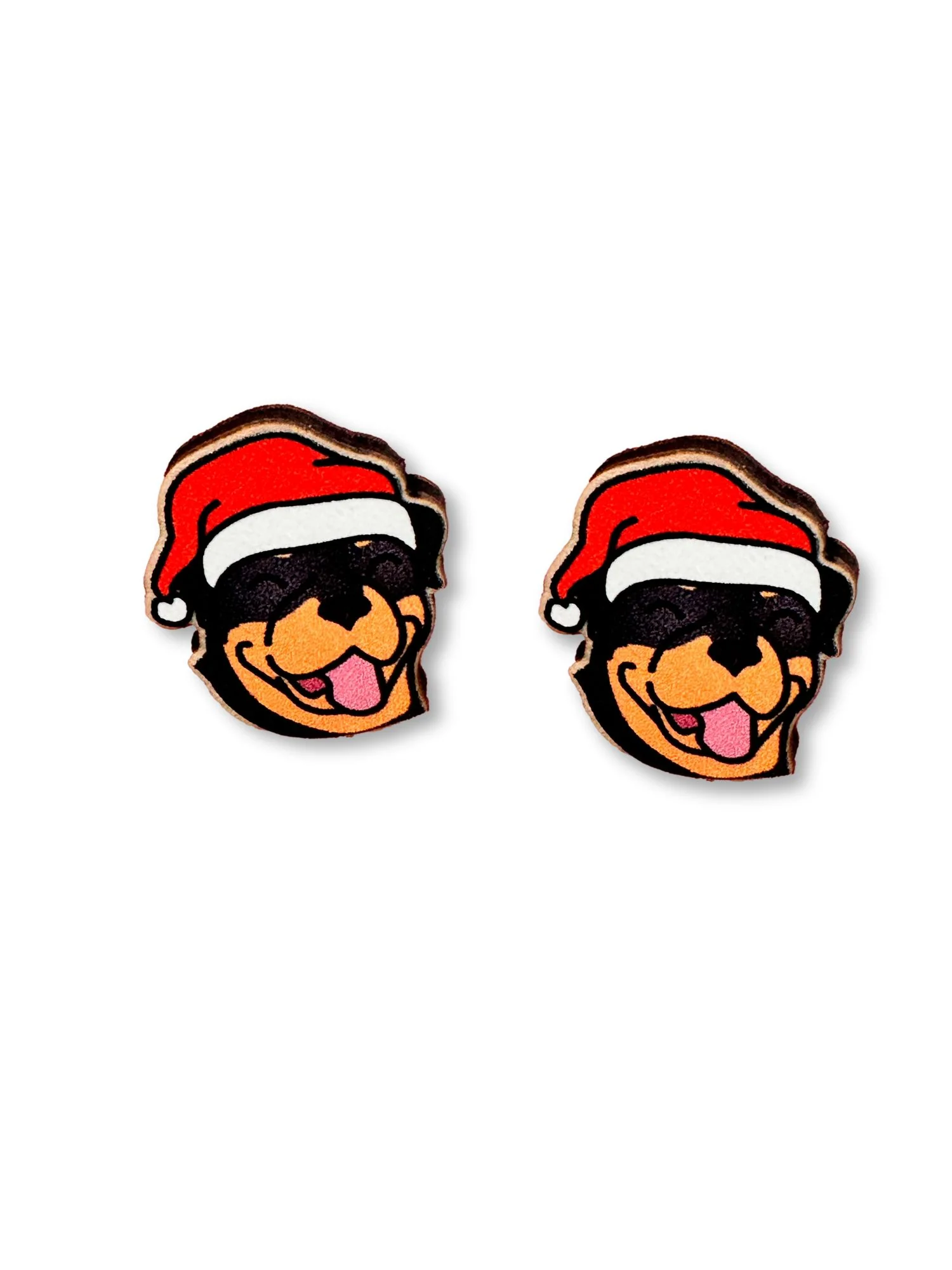 Rottweiler Christmas Edition ColourPop Stud Earrings - Image 3