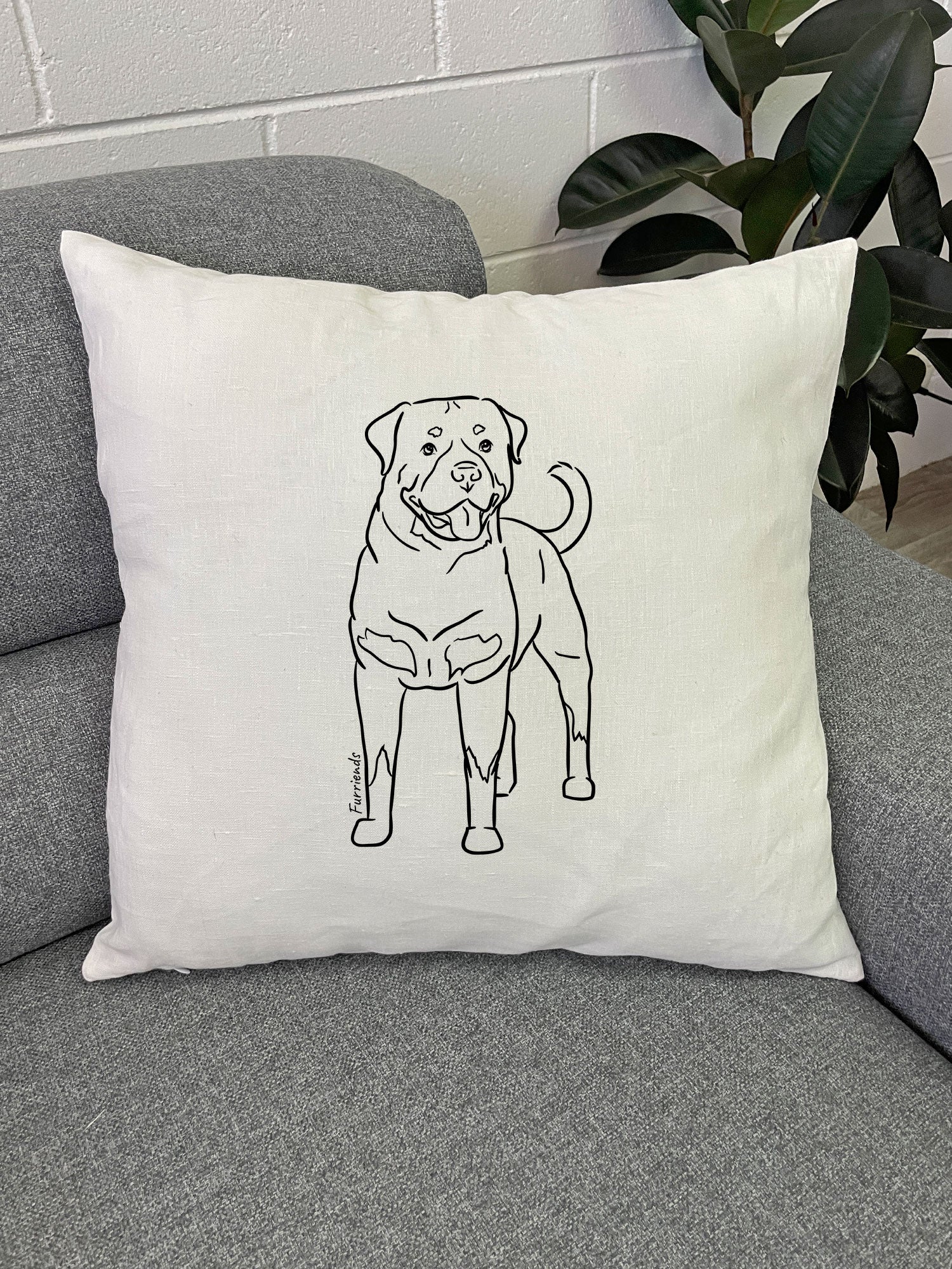 Rottweiler Linen Cushion Cover - Image 5