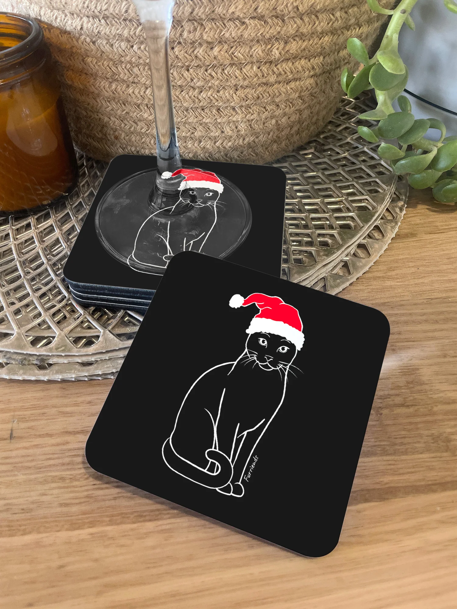 Russian Blue Christmas Edition Coaster - Image 2