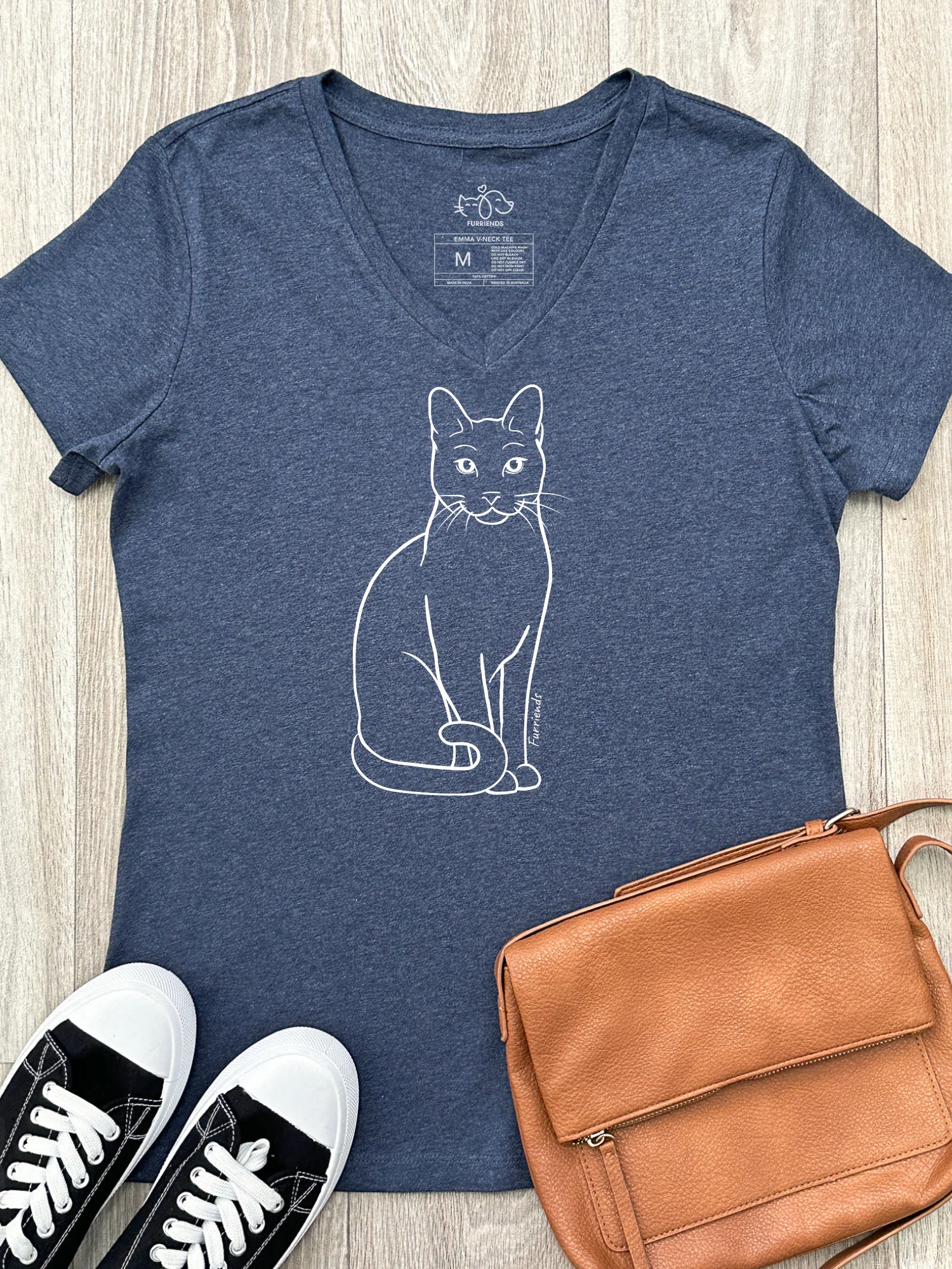 Russian Blue Emma V-Neck Tee - Image 3