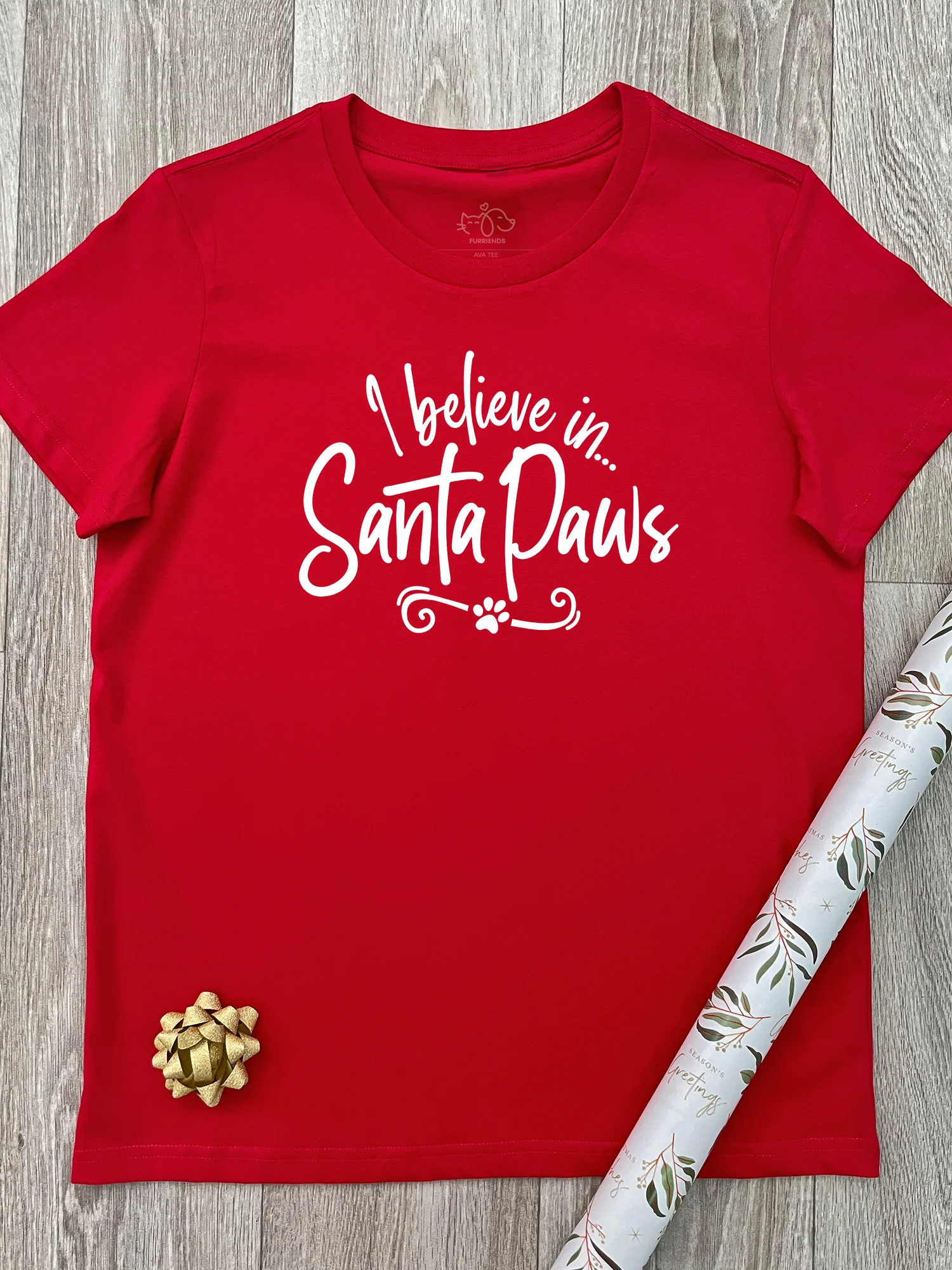 I Believe In Santa Paws Ava Women's Regular Fit Tee - Image 2