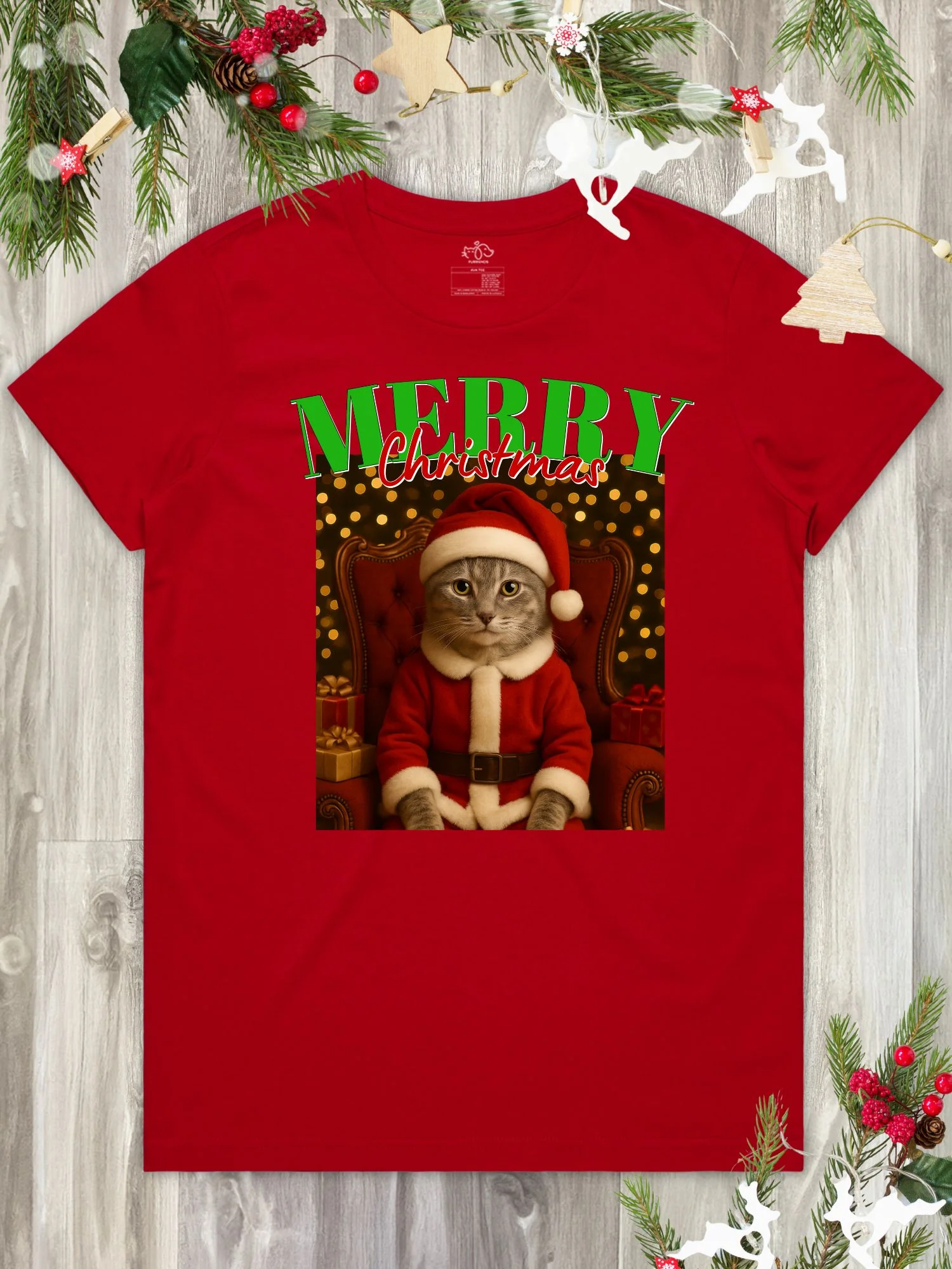 Santa Paws Custom Photo Regular Fit T-shirt - Image 3