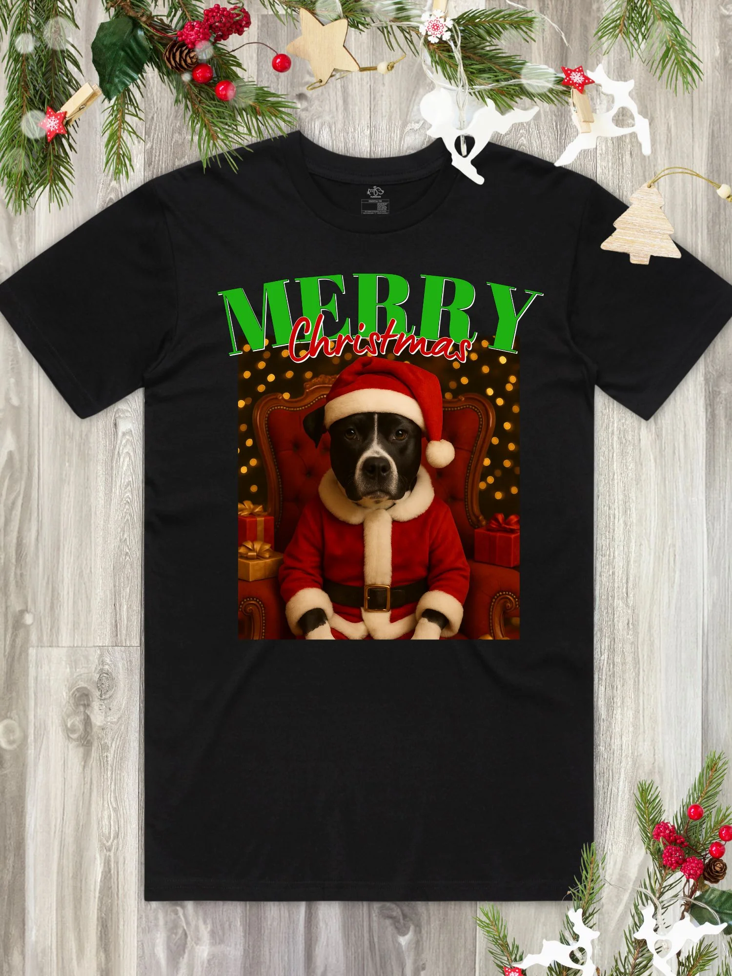 Santa Paws Custom Photo Regular Fit T-shirt - Image 5