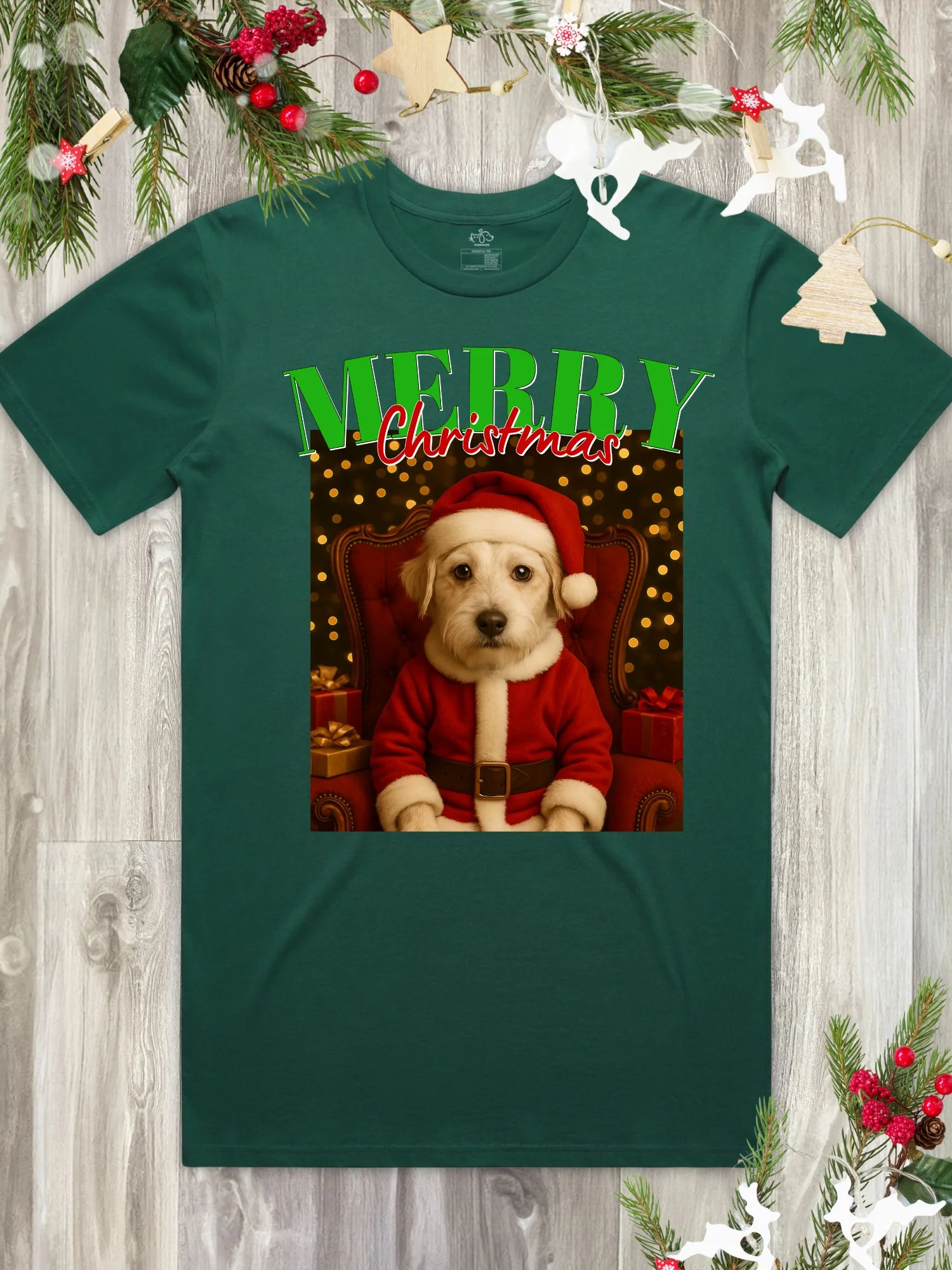 Santa Paws Custom Photo Regular Fit T-shirt - Image 7