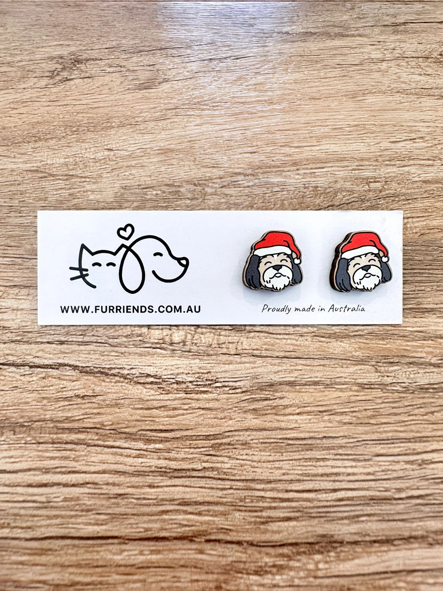 Shih Tzu Christmas Edition ColourPop Stud Earrings - Image 2