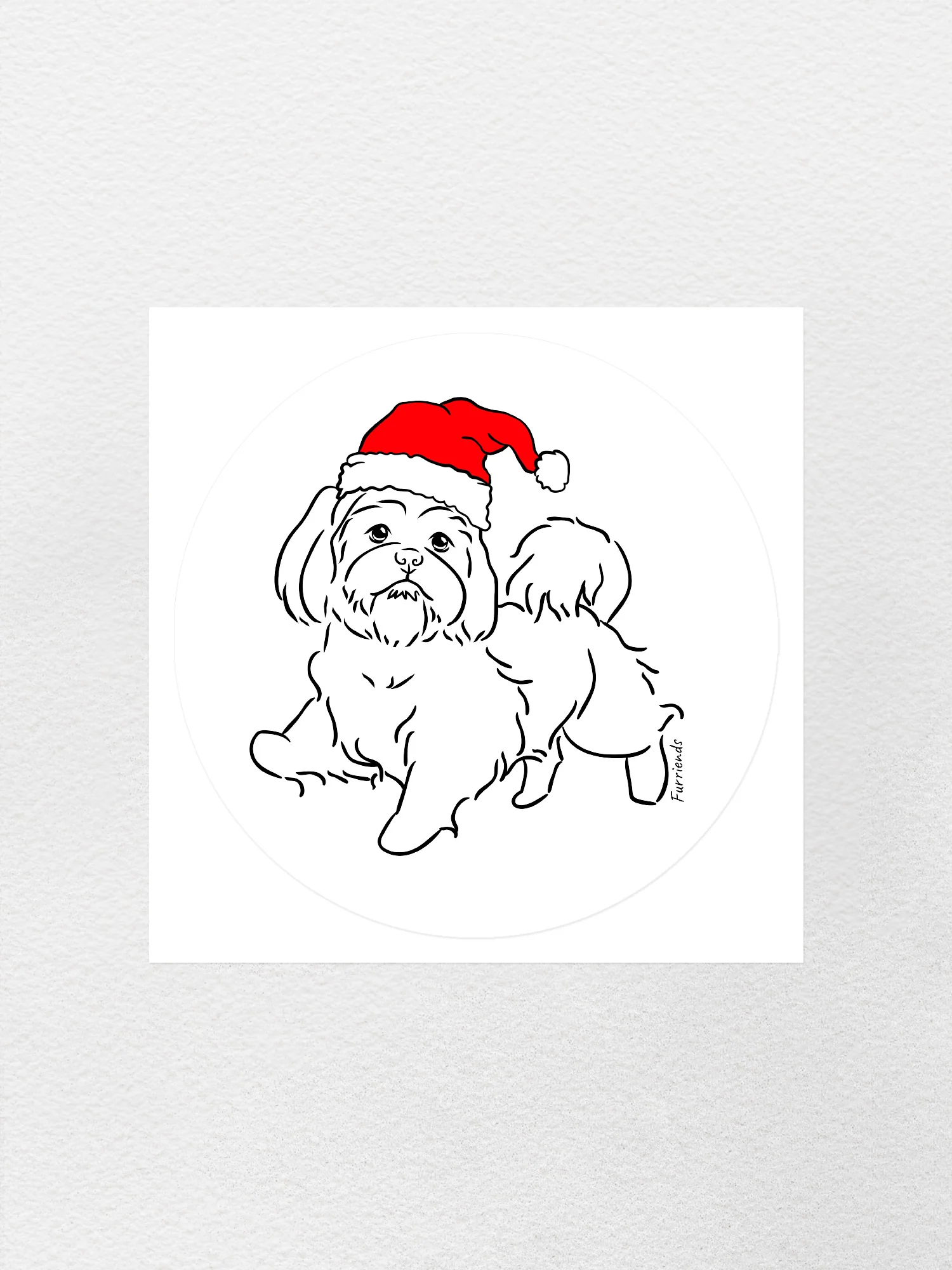 Shih Tzu Christmas Edition Sticker - Image 3