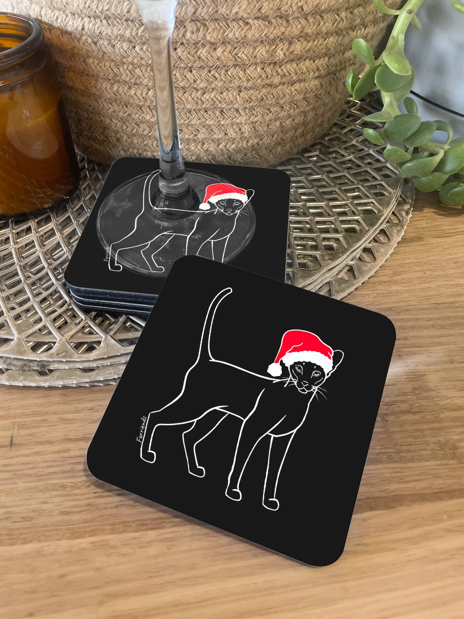 Siamese Christmas Edition Coaster - Image 2