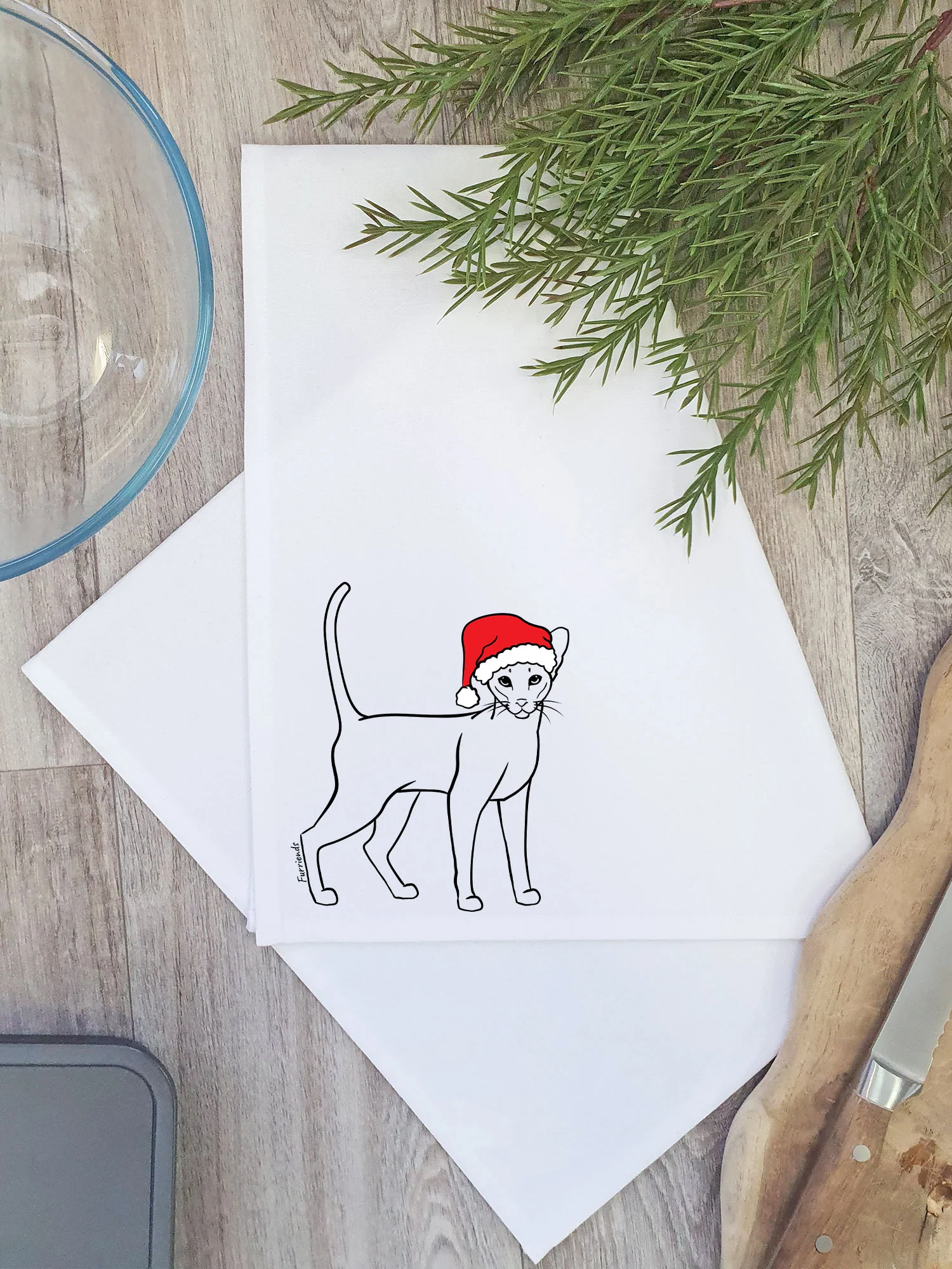 Siamese Christmas Edition Tea Towel - Image 4