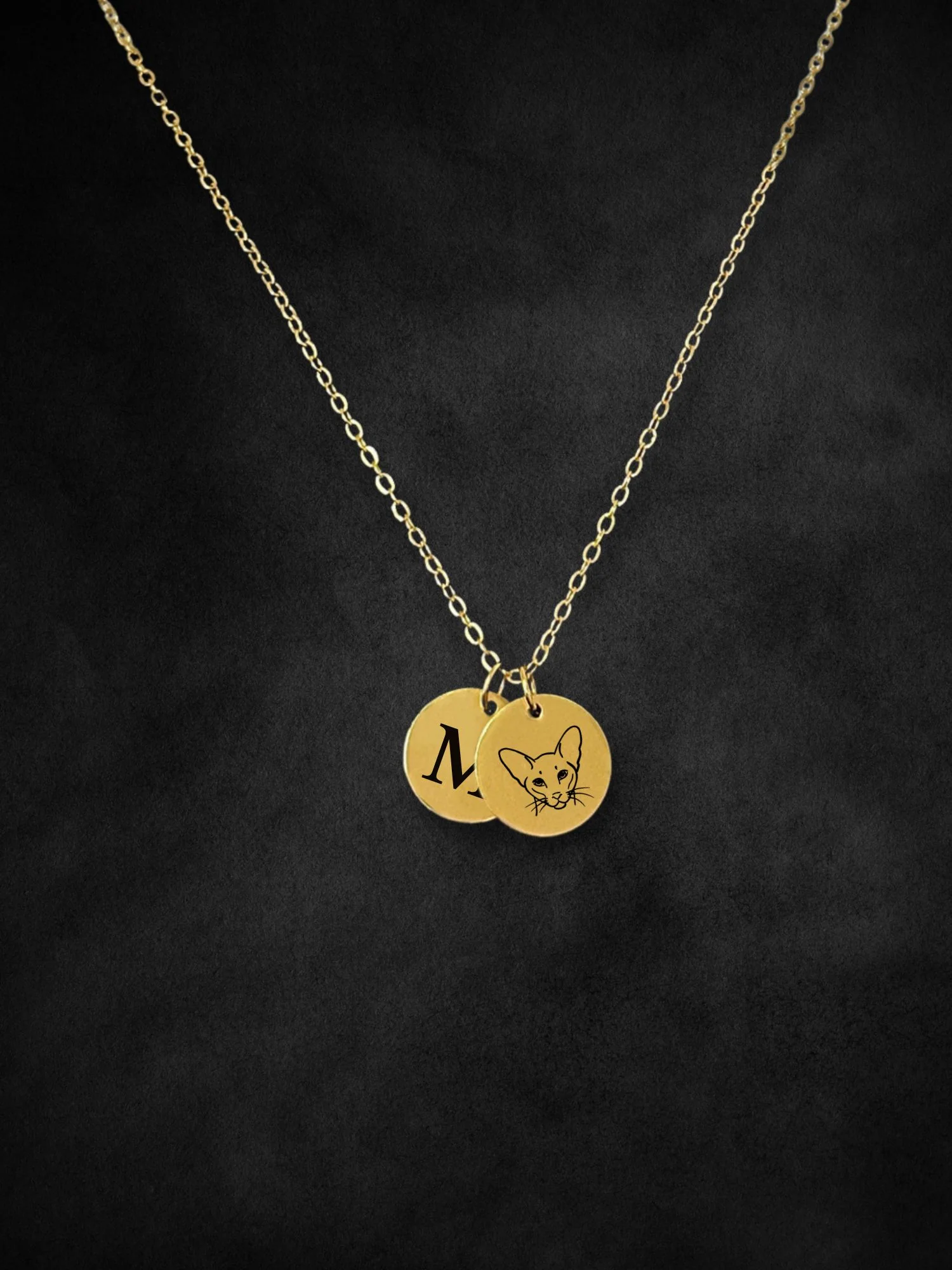 Siamese Pendant Initial Necklace