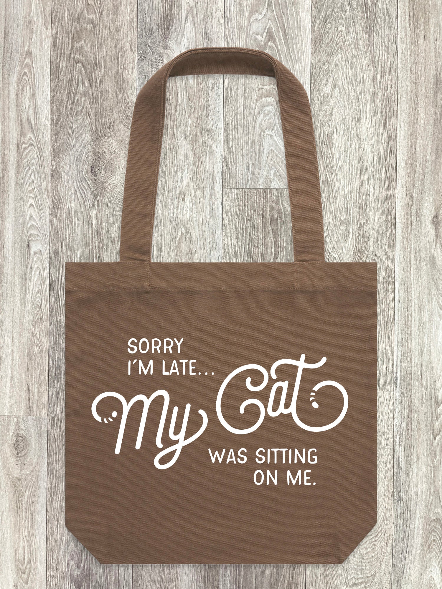 Sorry I'm Late My Cat Was Sitting On Me Edith Tote Bag - Image 2