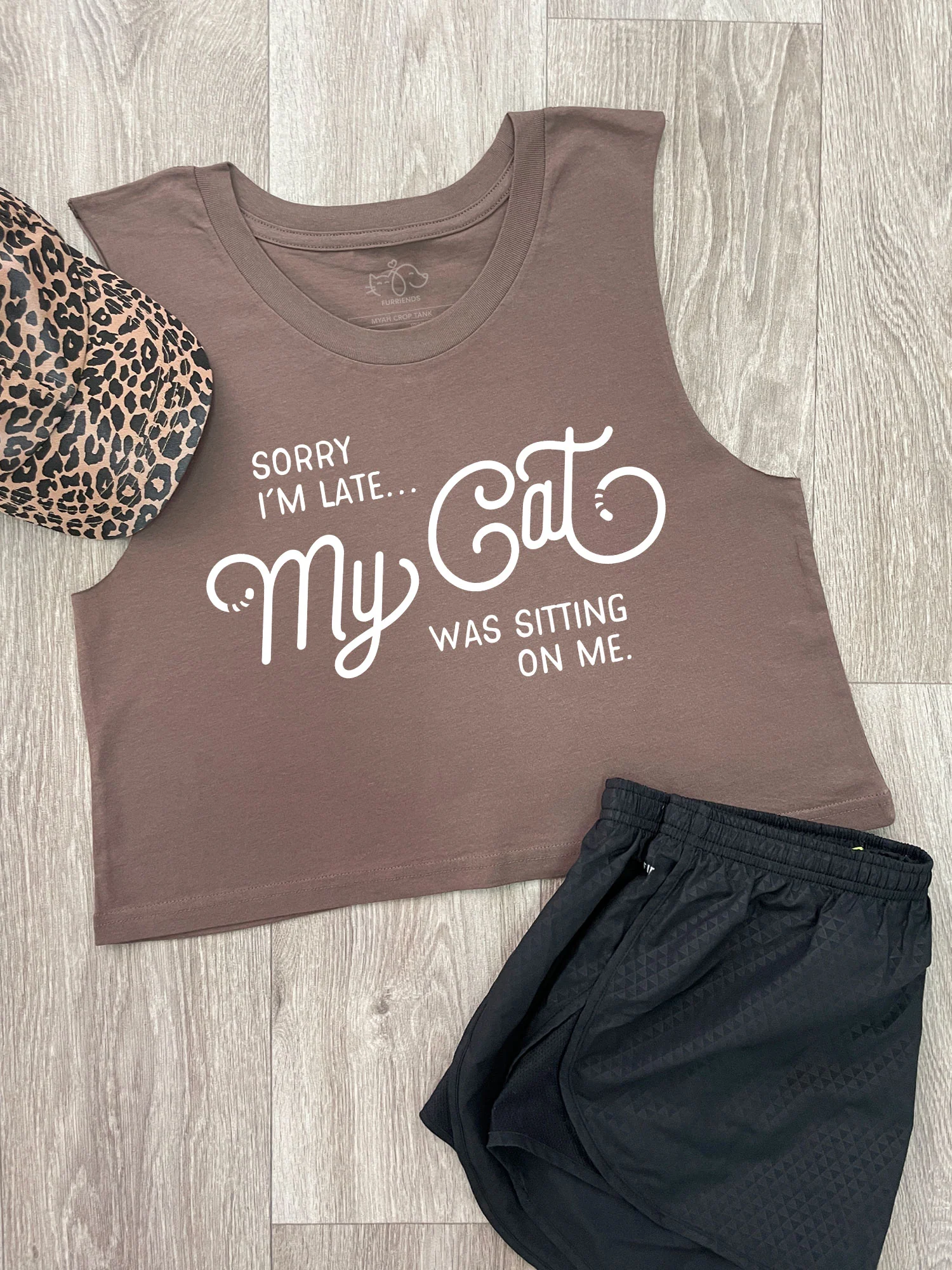 Sorry I'm Late My Cat Was Sitting On Me Myah Crop Tank - Image 2