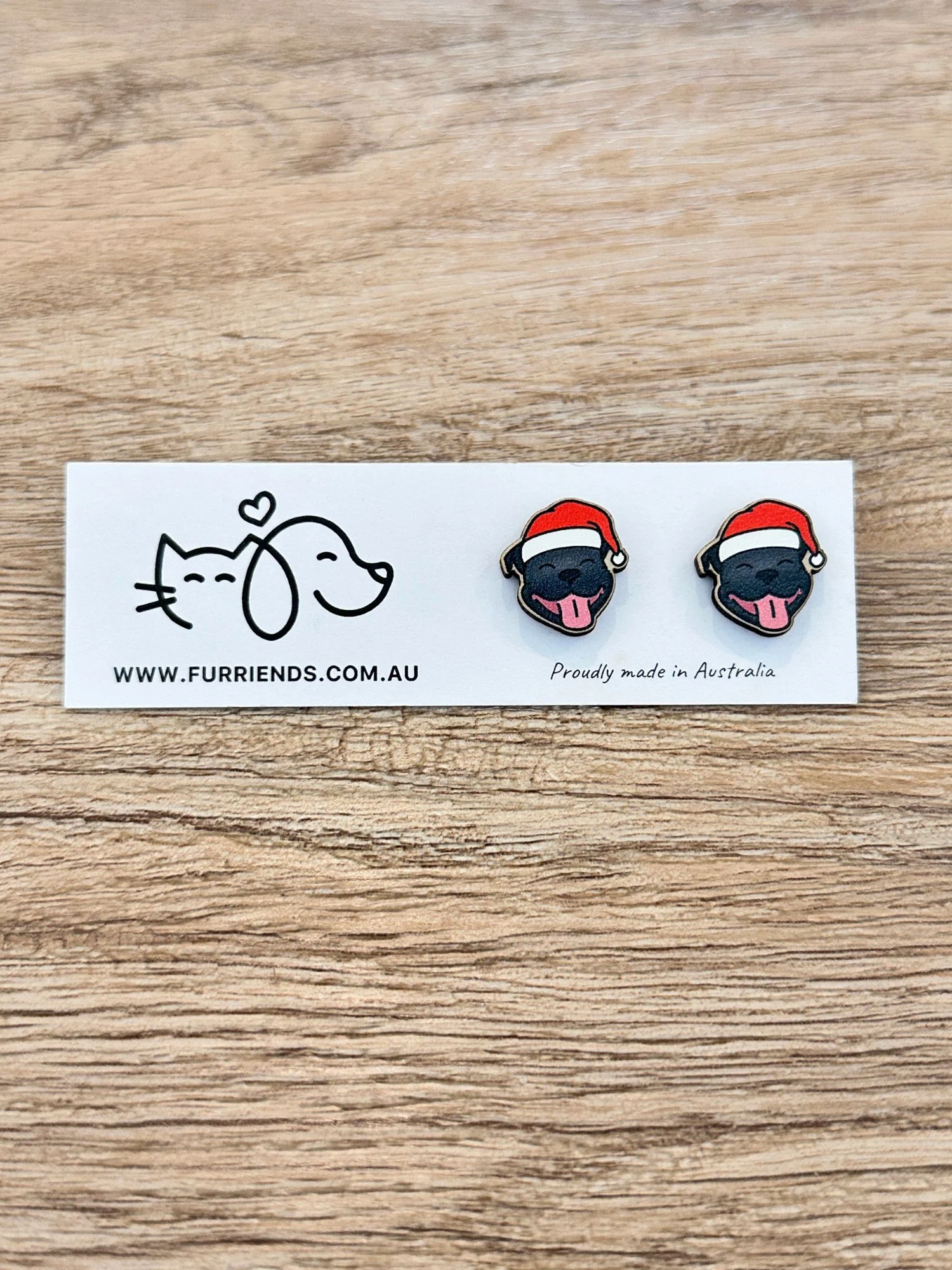 Staffordshire Bull Terrier Christmas Edition ColourPop Stud Earrings - Image 4