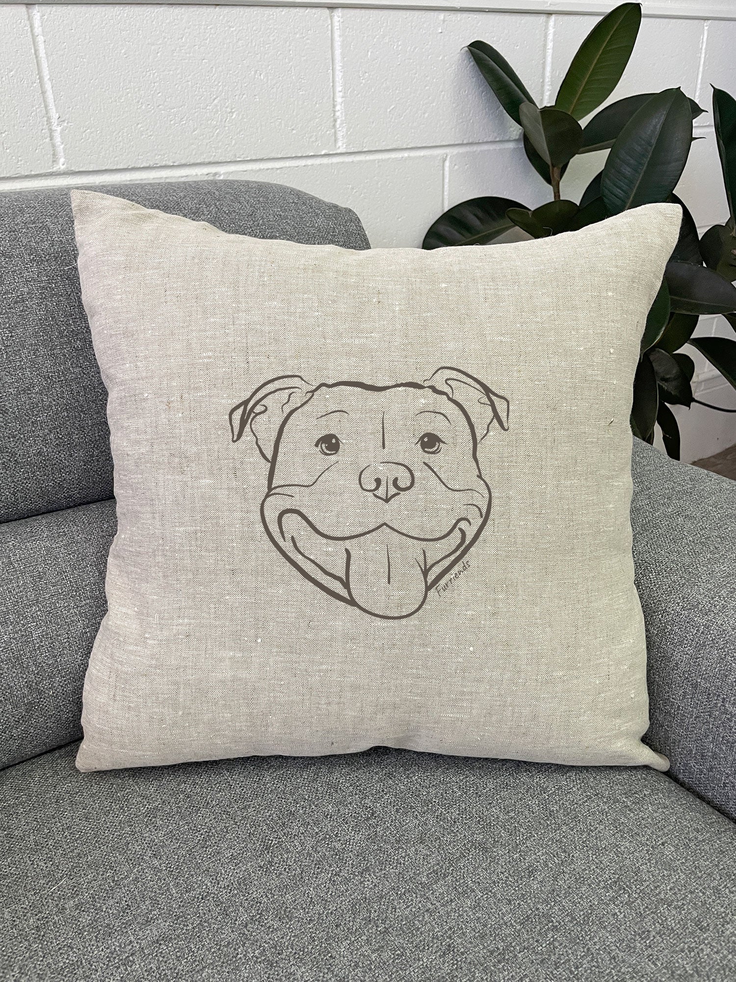 Staffordshire Bull Terrier Linen Cushion Cover - Image 3