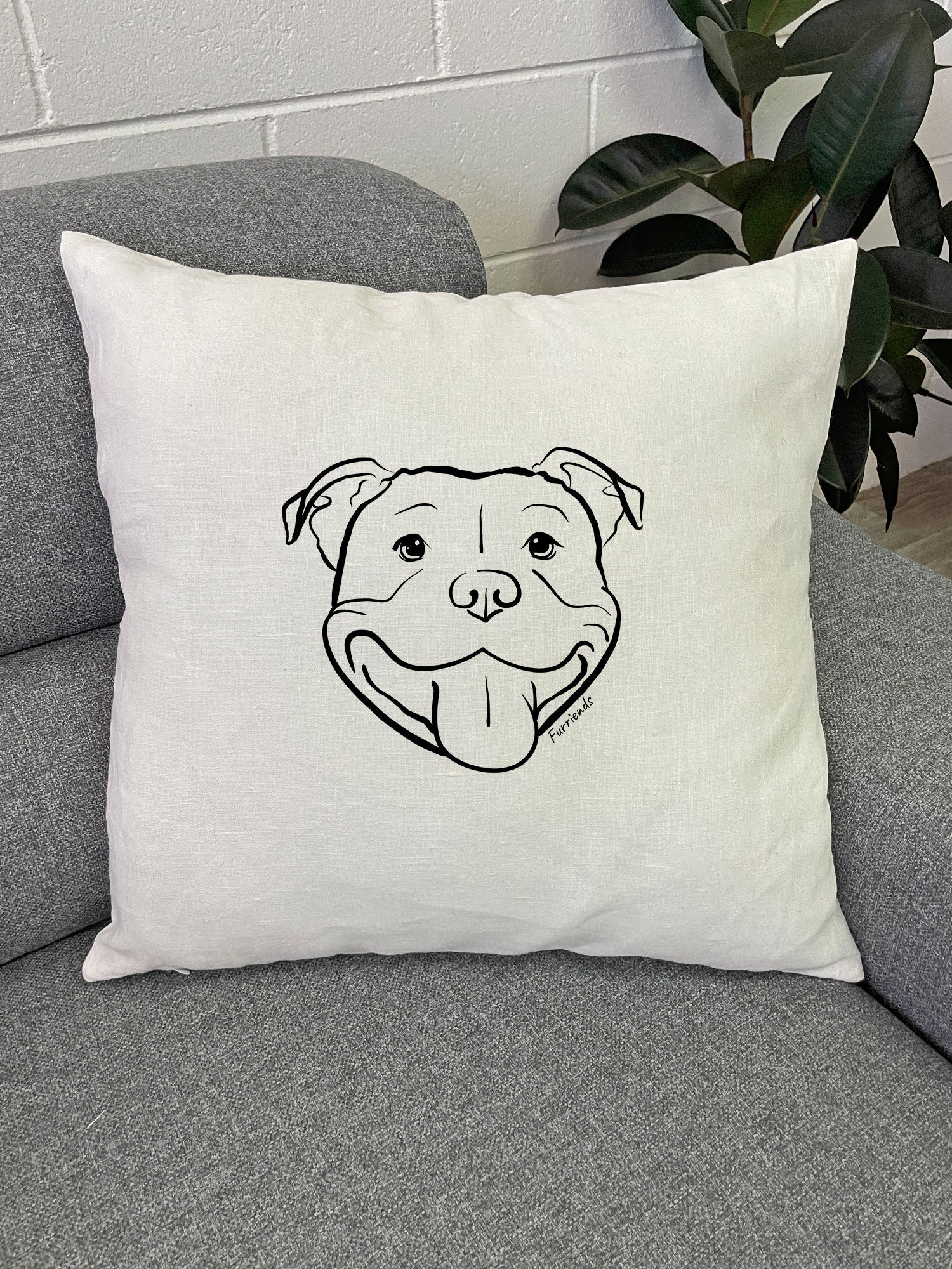 Staffordshire Bull Terrier Linen Cushion Cover - Image 5
