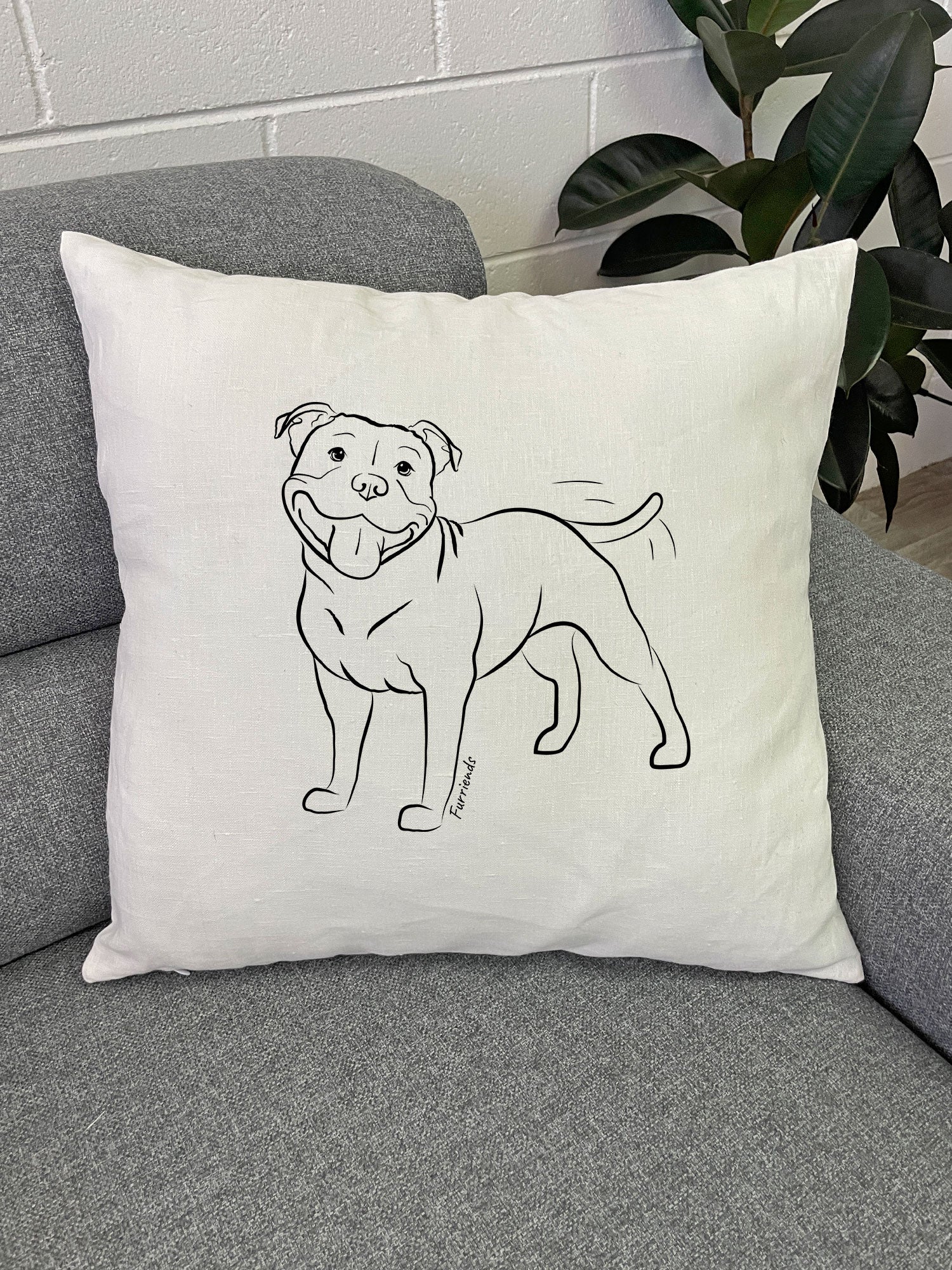 Staffordshire Bull Terrier Linen Cushion Cover - Image 6
