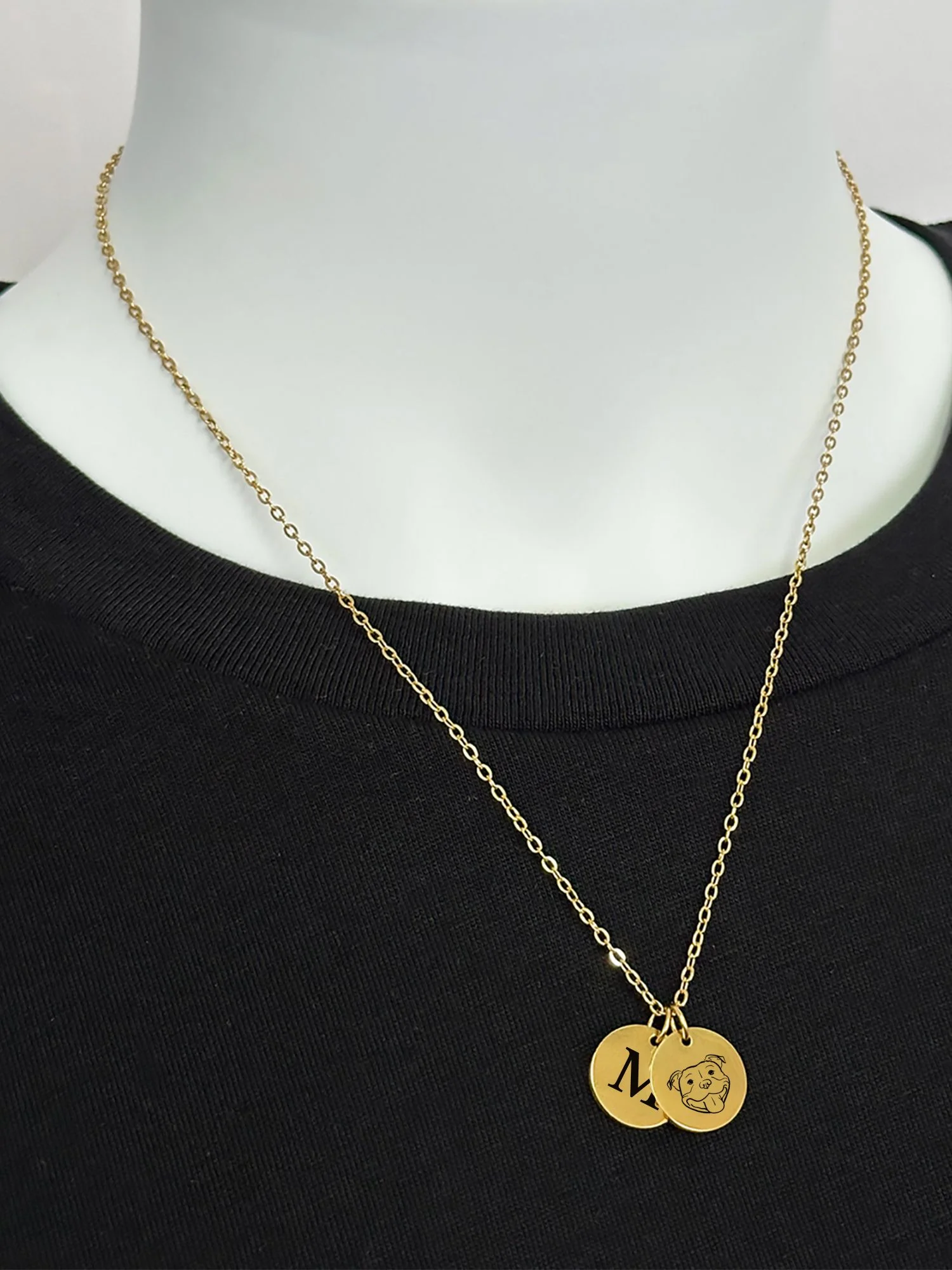 Staffordshire Bull Terrier Pendant Initial Necklace - Image 2