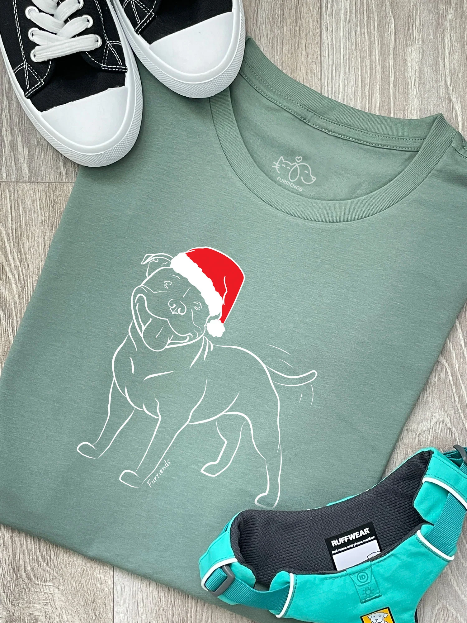 Staffordshire Bull Terrier Christmas Edition Ava Women's Regular Fit Tee - Image 3