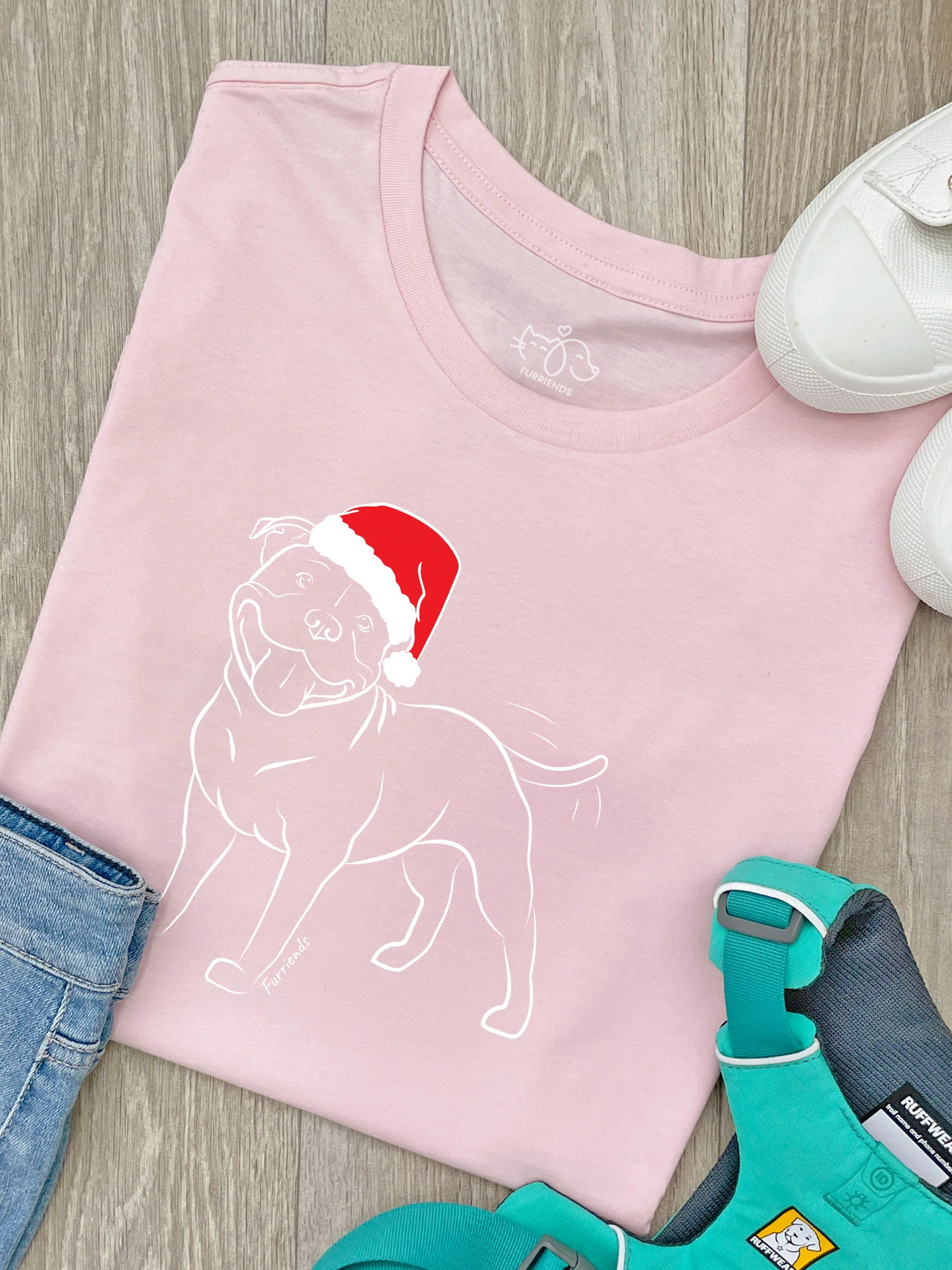 Staffordshire Bull Terrier Christmas Edition Ava Women's Regular Fit Tee - Image 4