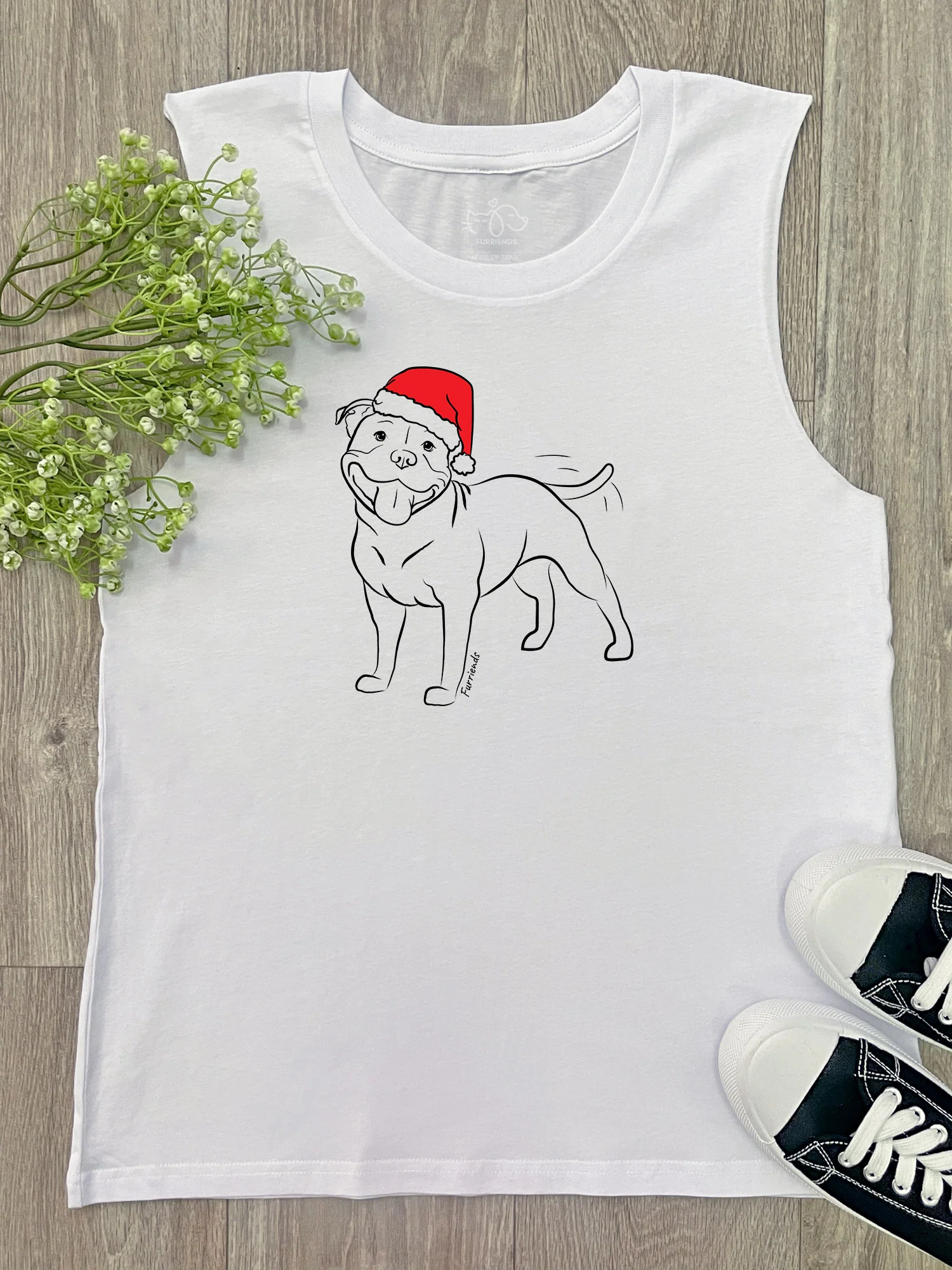 Staffordshire Bull Terrier Christmas Edition Marley Tank - Image 2