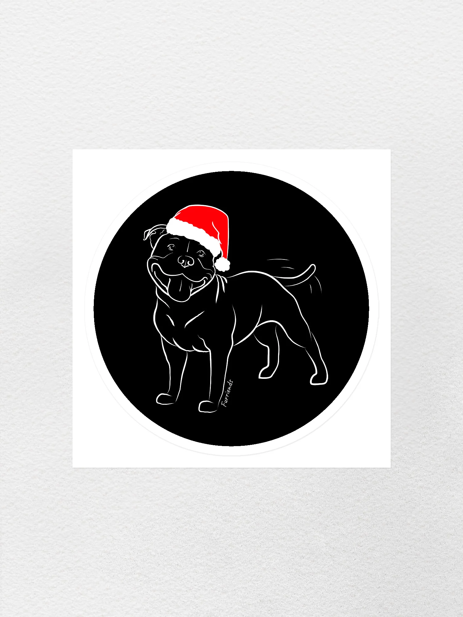Staffordshire Bull Terrier Christmas Edition Sticker - Image 4