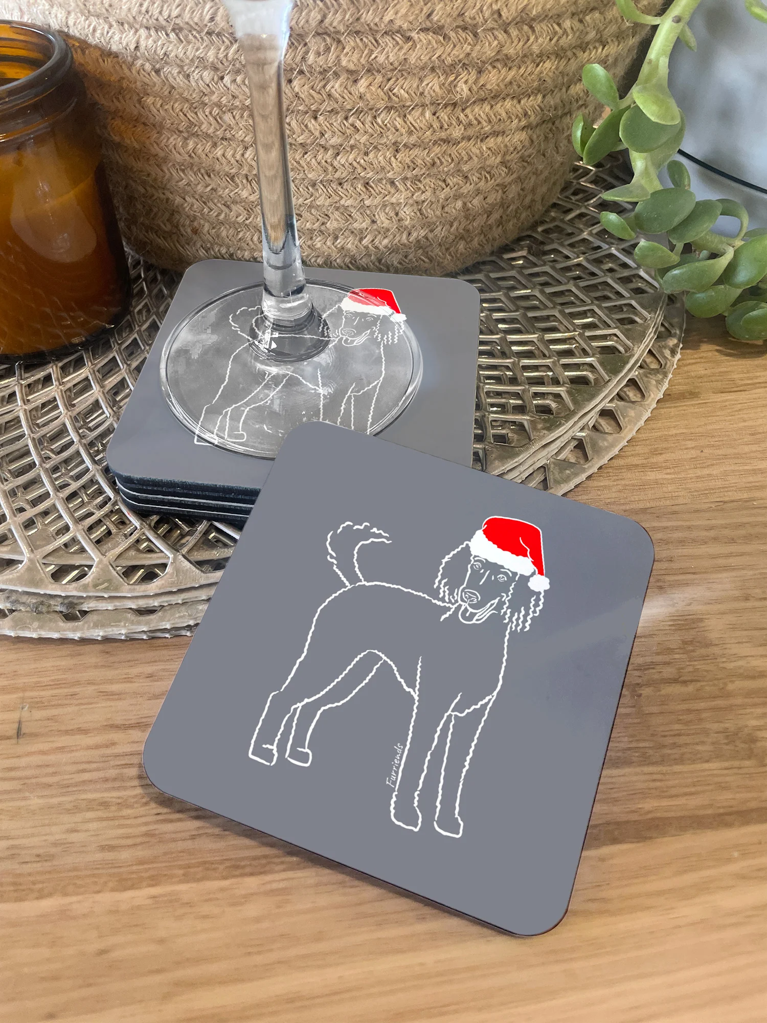 Poodle Christmas Edition Coaster - Image 3