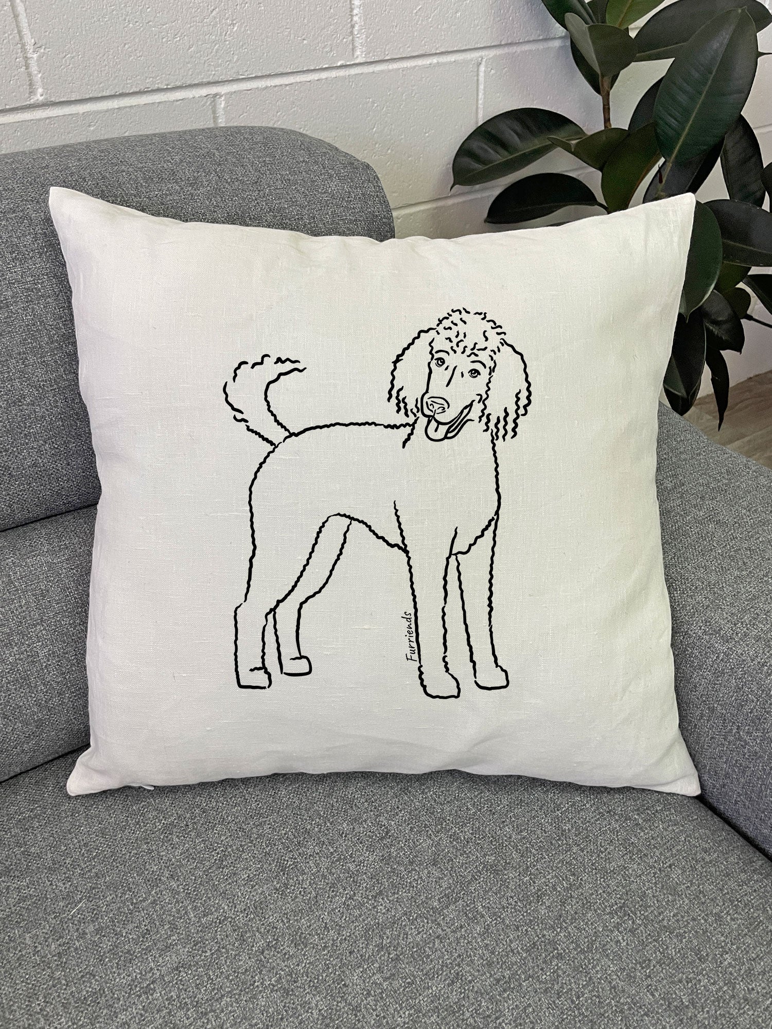 Poodle Linen Cushion Cover - Image 6