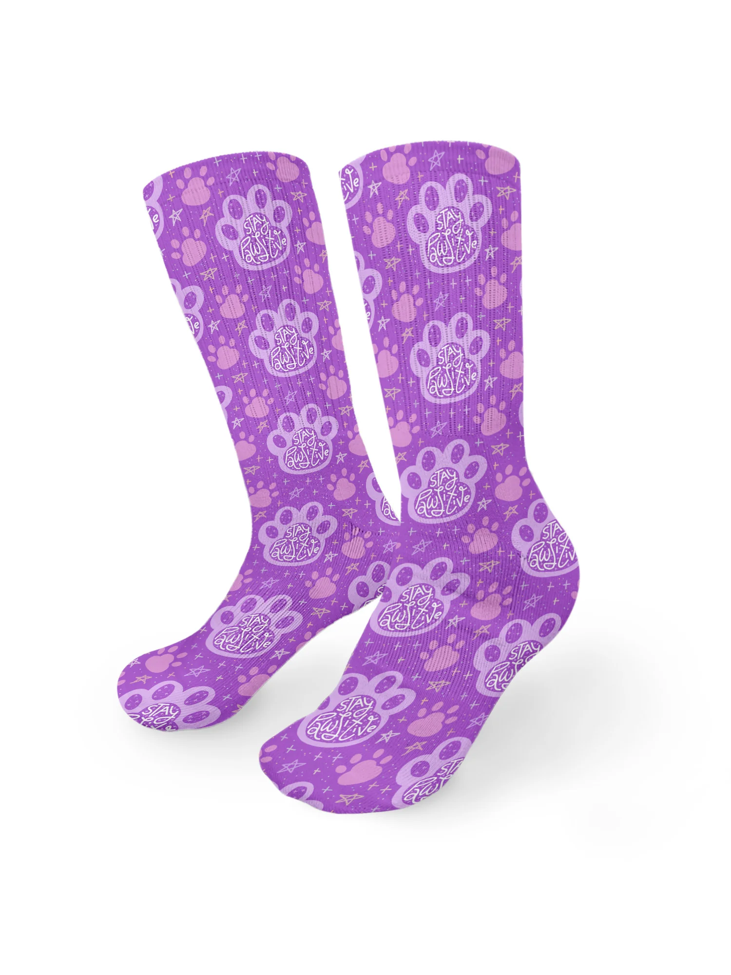 Stay Pawsitive Crew Socks - Image 2