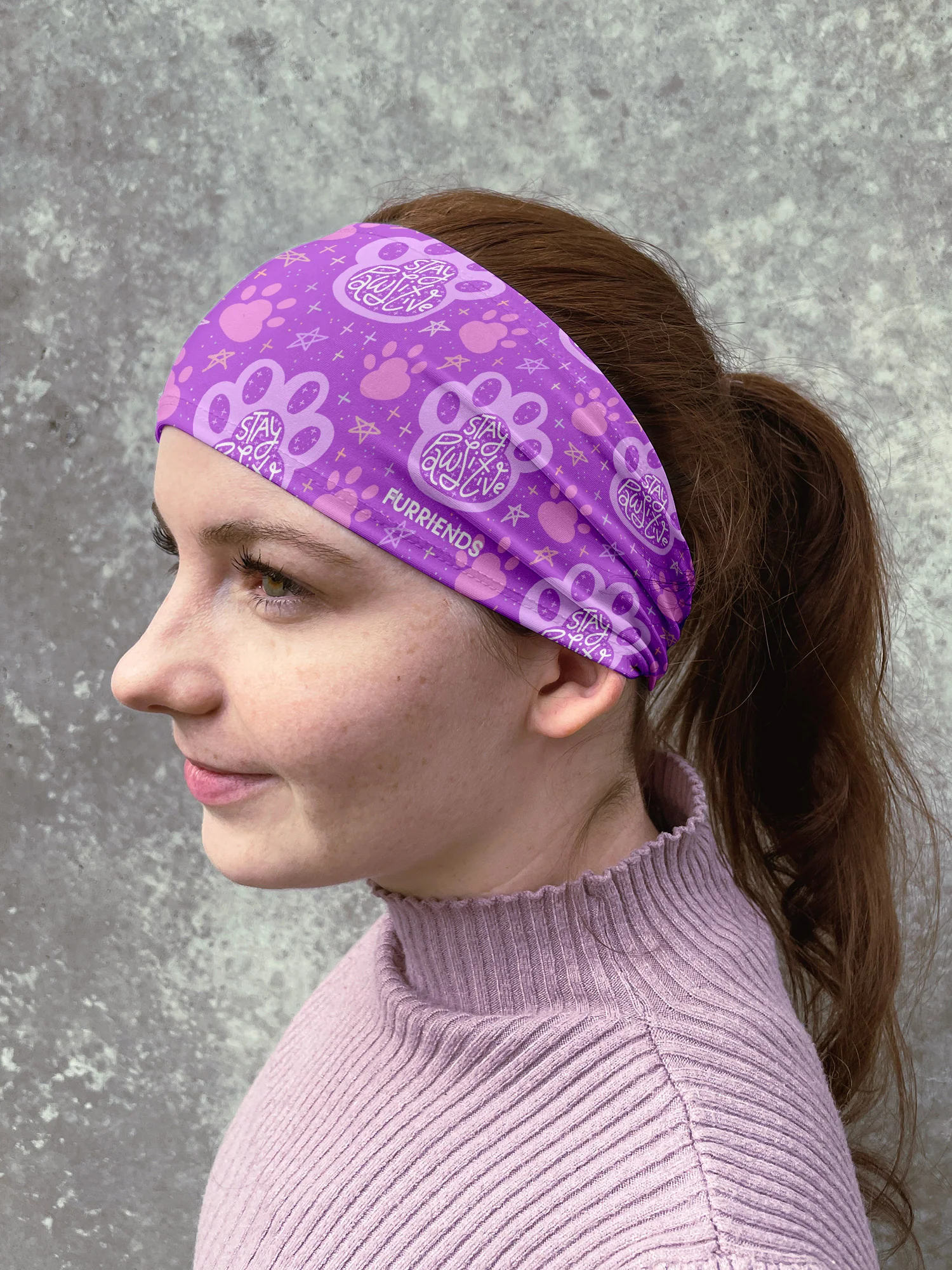 Stay Pawsitive Eco Performance Headband - Image 4