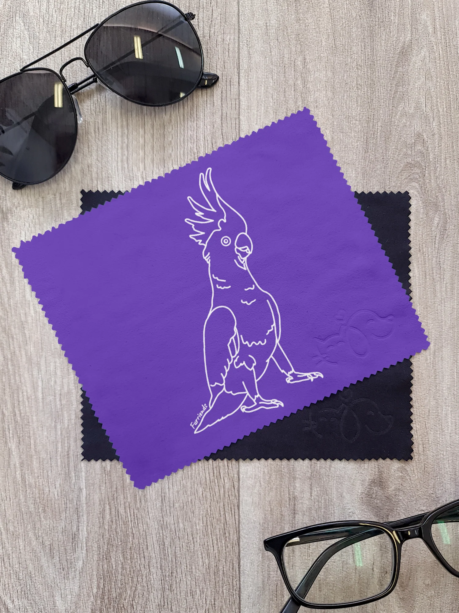Sulphur-Crested Cockatoo Microfibre Suede Glasses Cleaning Cloths (Twinpack) - Image 3