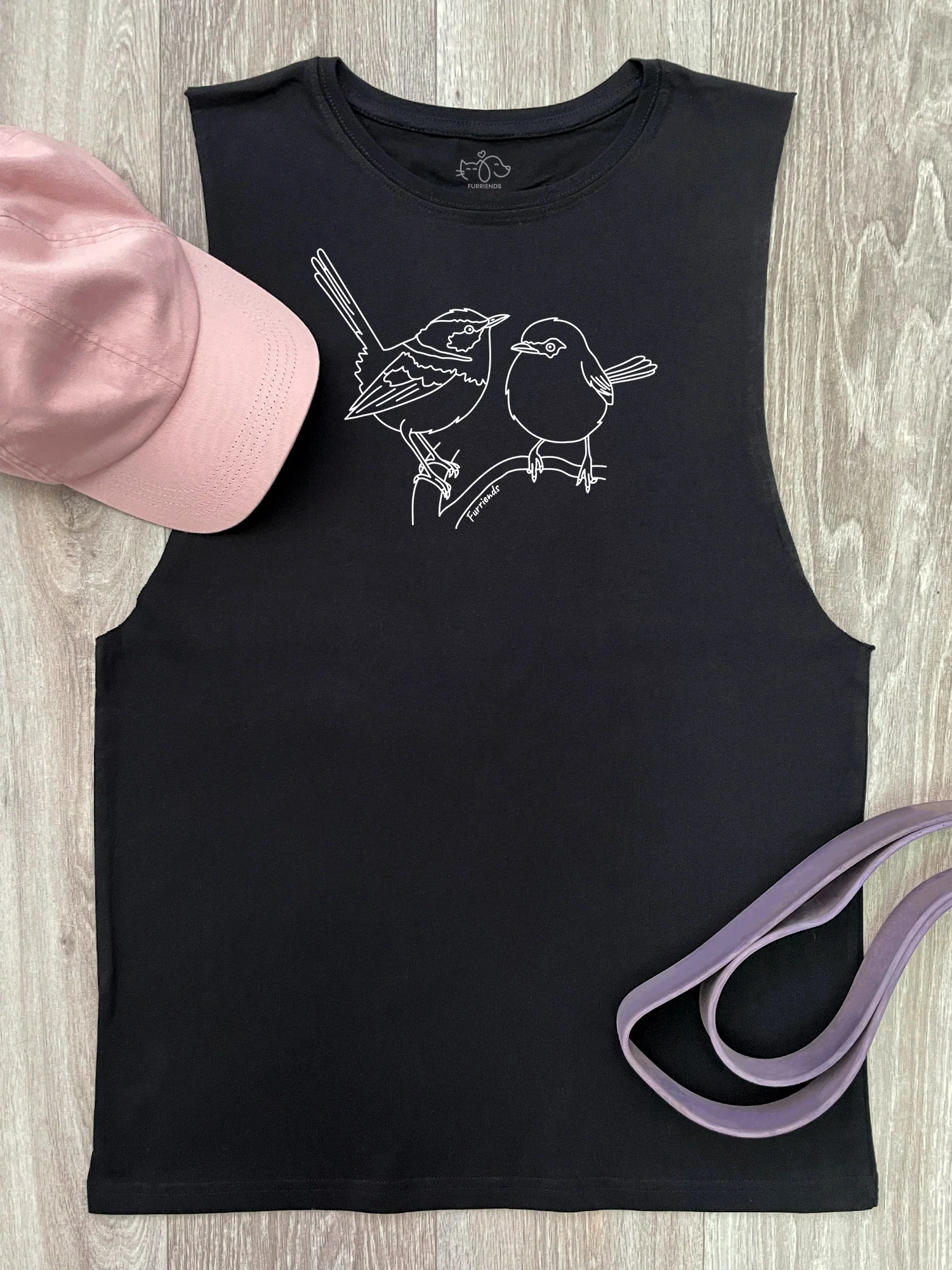 Superb Fairy Wren Axel Drop Armhole Muscle Tank