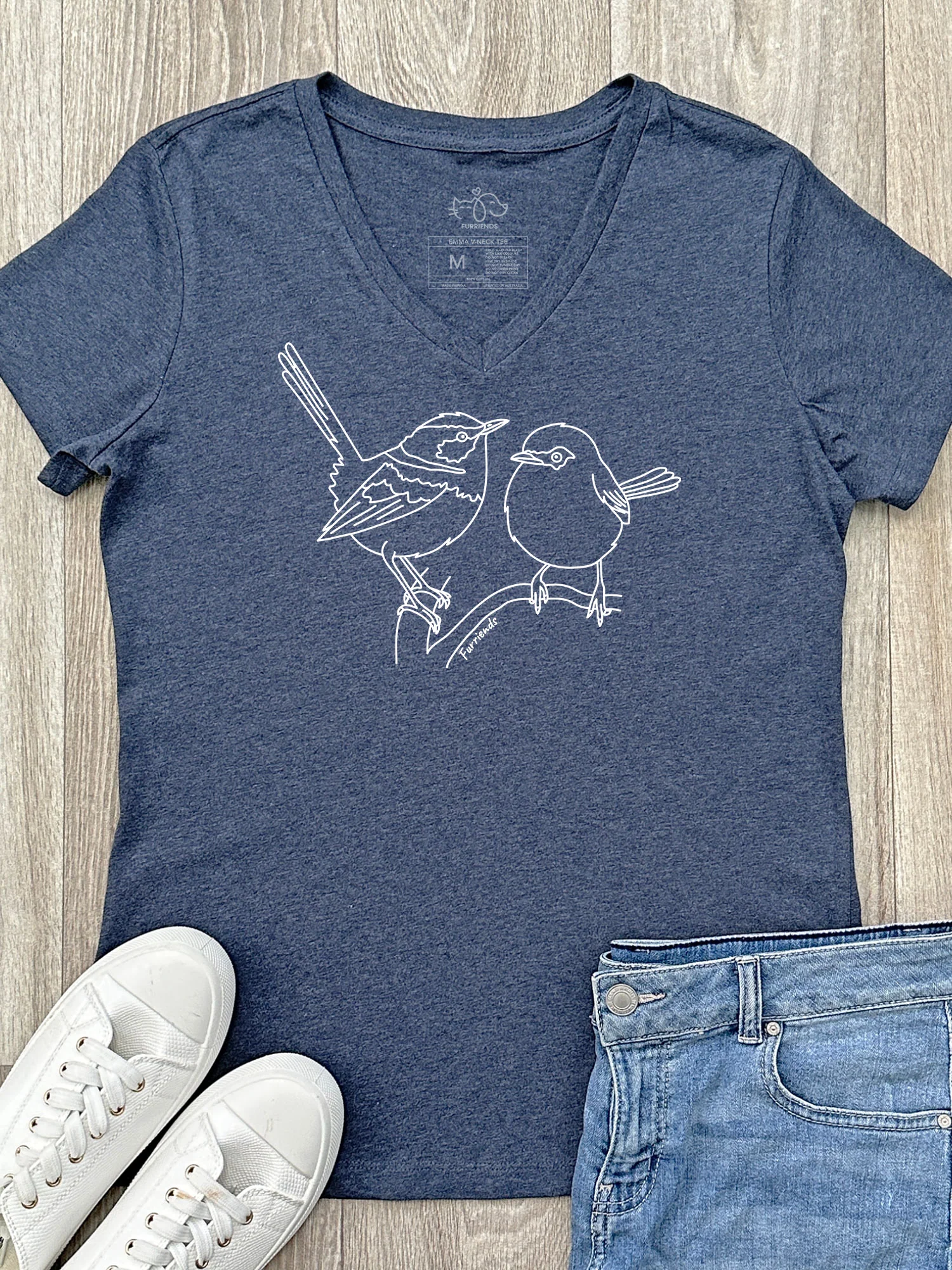 Superb Fairy Wren Emma V-Neck Tee - Image 3