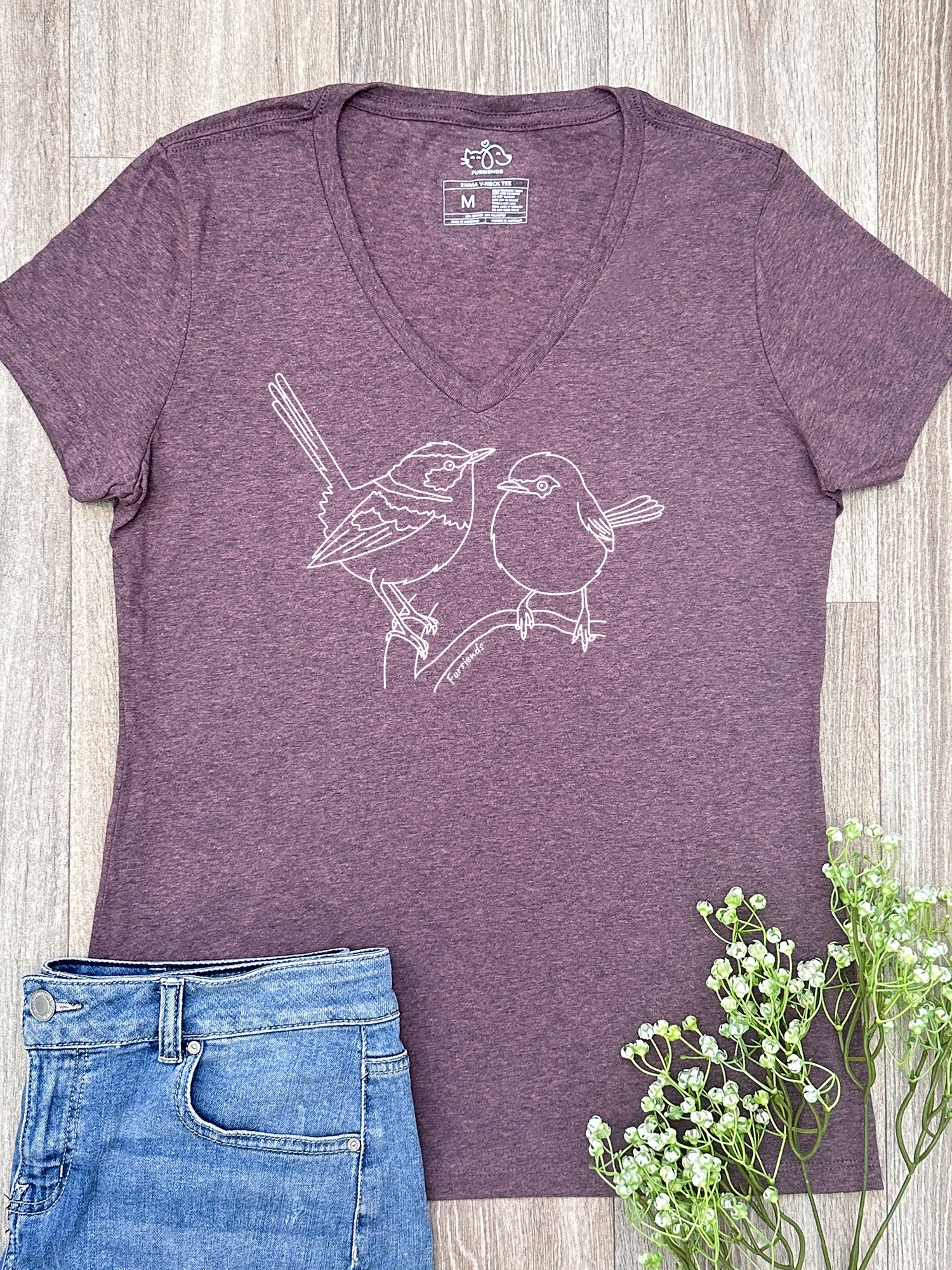 Superb Fairy Wren Emma V-Neck Tee - Image 4