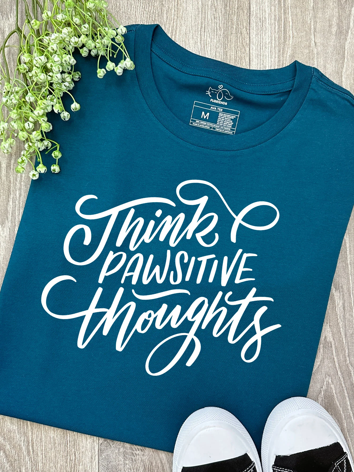 Think Pawsitive Thoughts Ava Women's Regular Fit Tee - Image 3