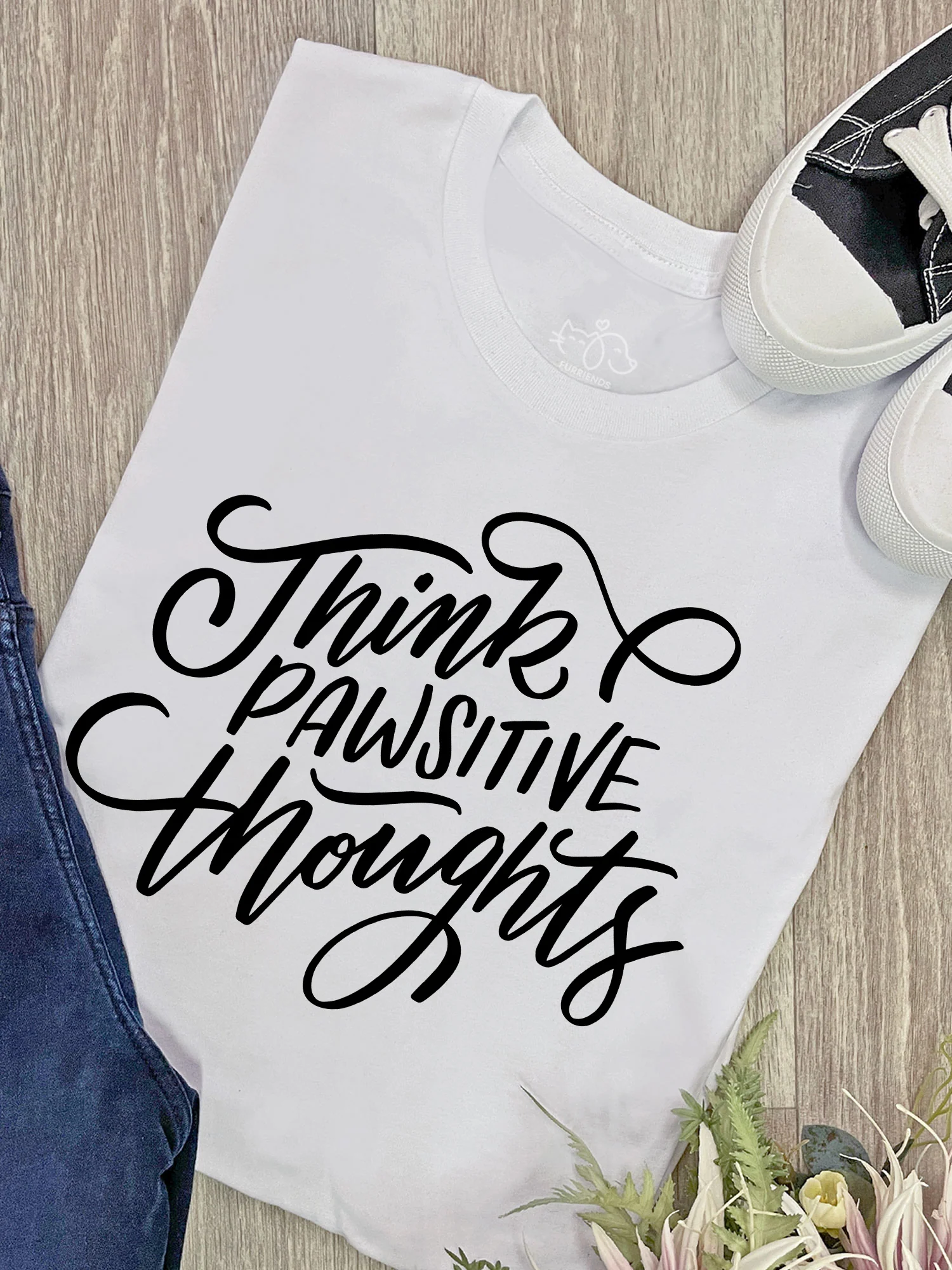 Think Pawsitive Thoughts Ava Women's Regular Fit Tee - Image 5