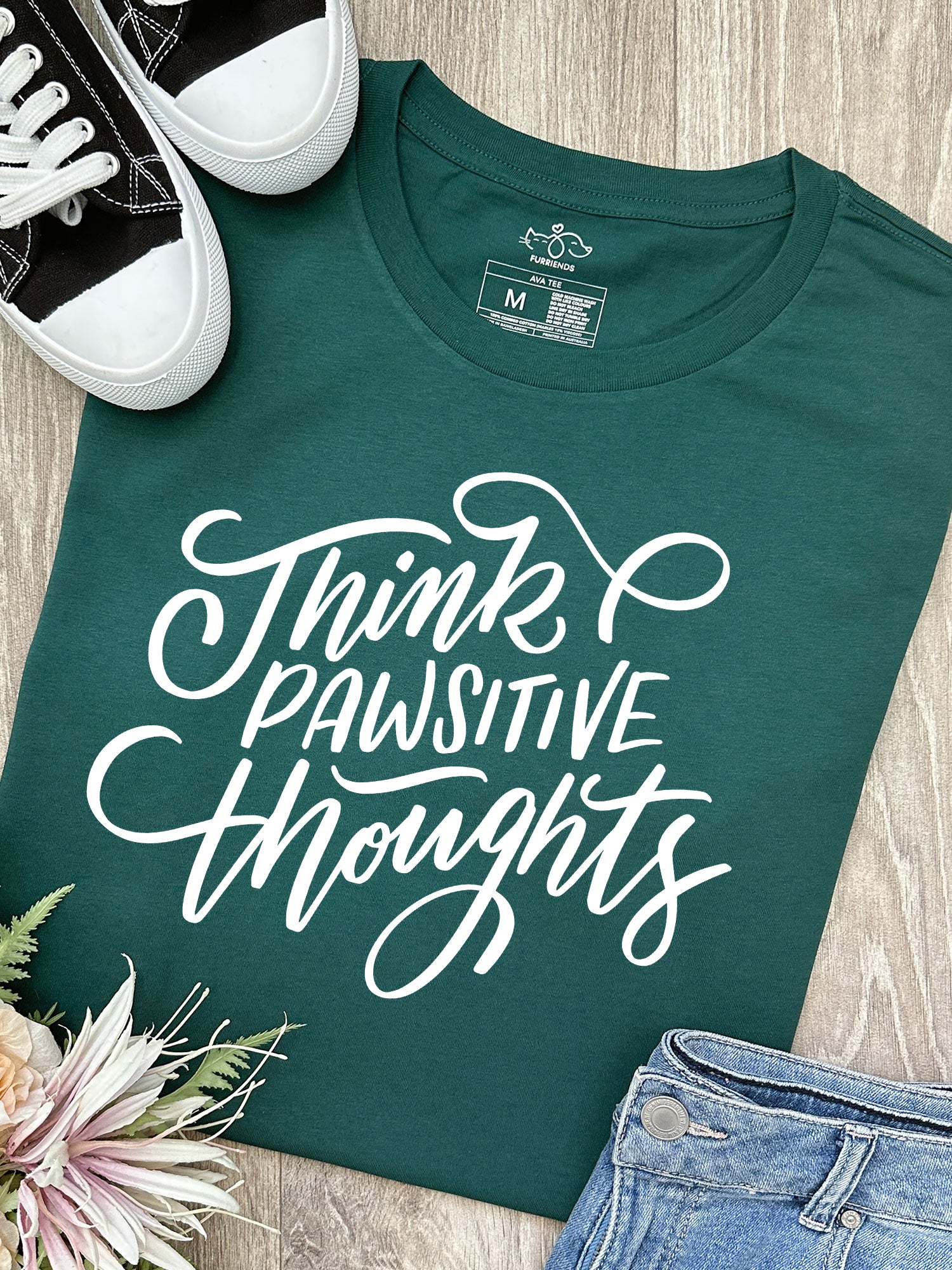 Think Pawsitive Thoughts Ava Women's Regular Fit Tee - Image 6