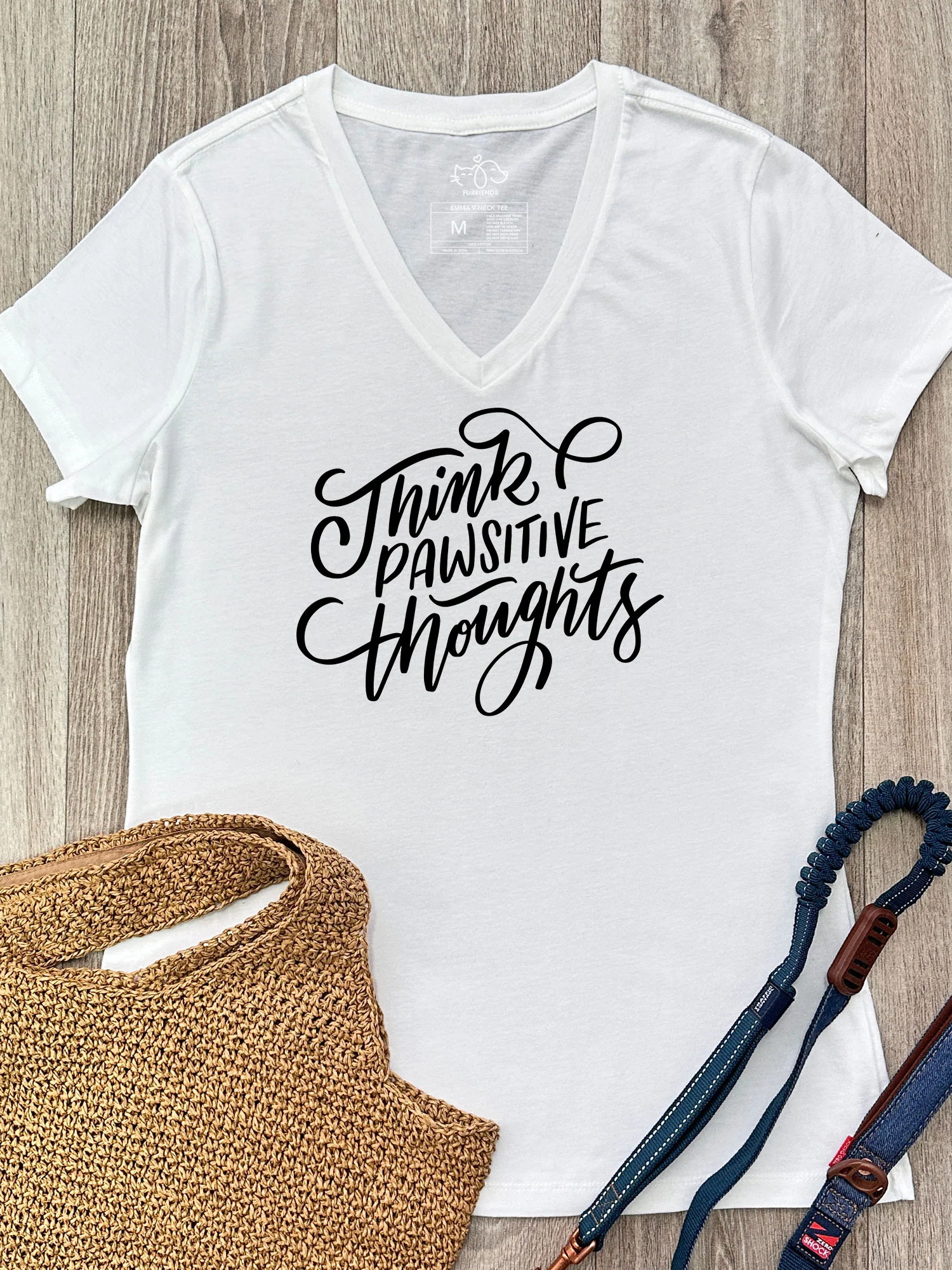 Think Pawsitive Thoughts Emma V-Neck Tee - Image 2