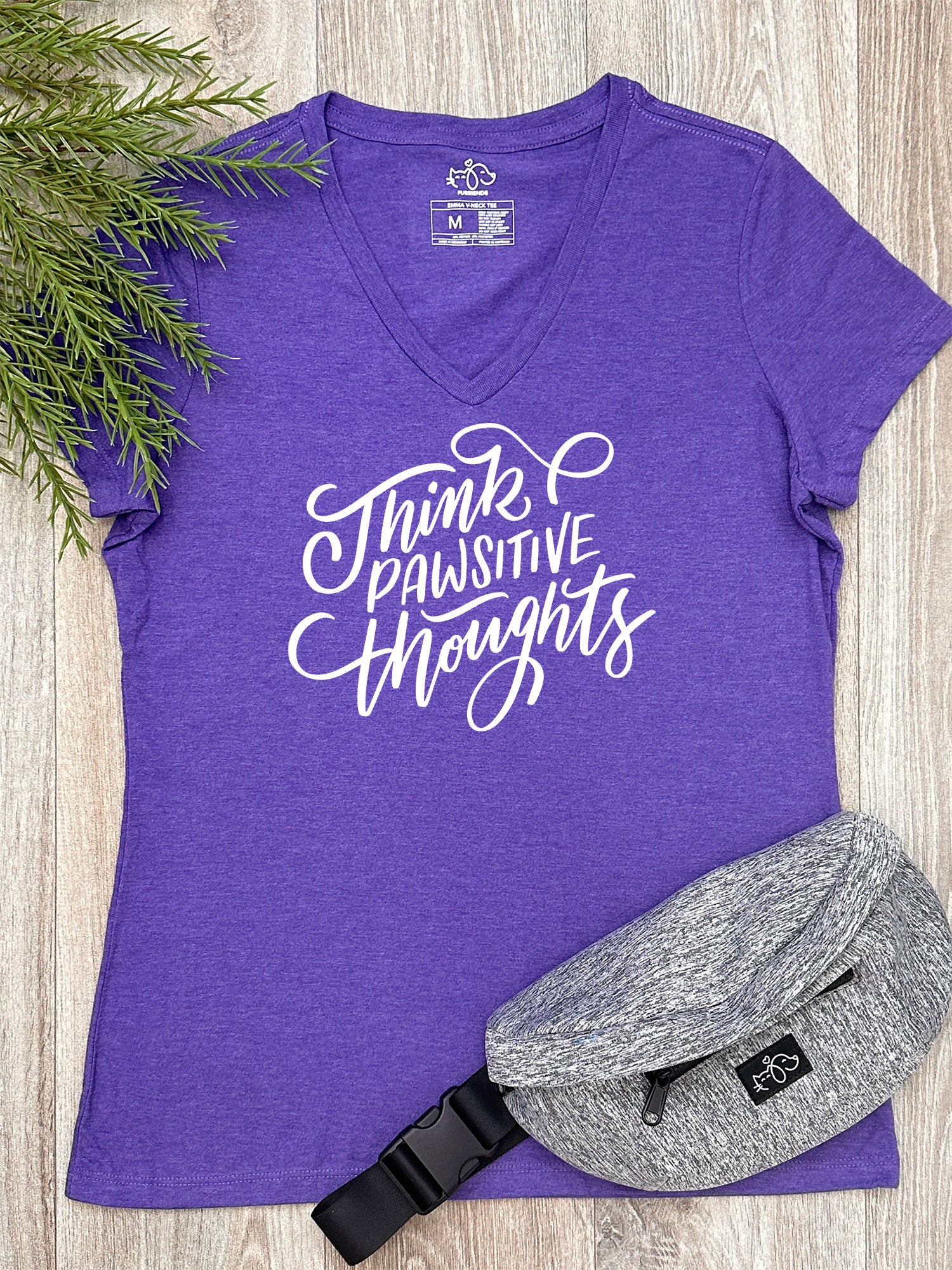 Think Pawsitive Thoughts Emma V-Neck Tee - Image 4