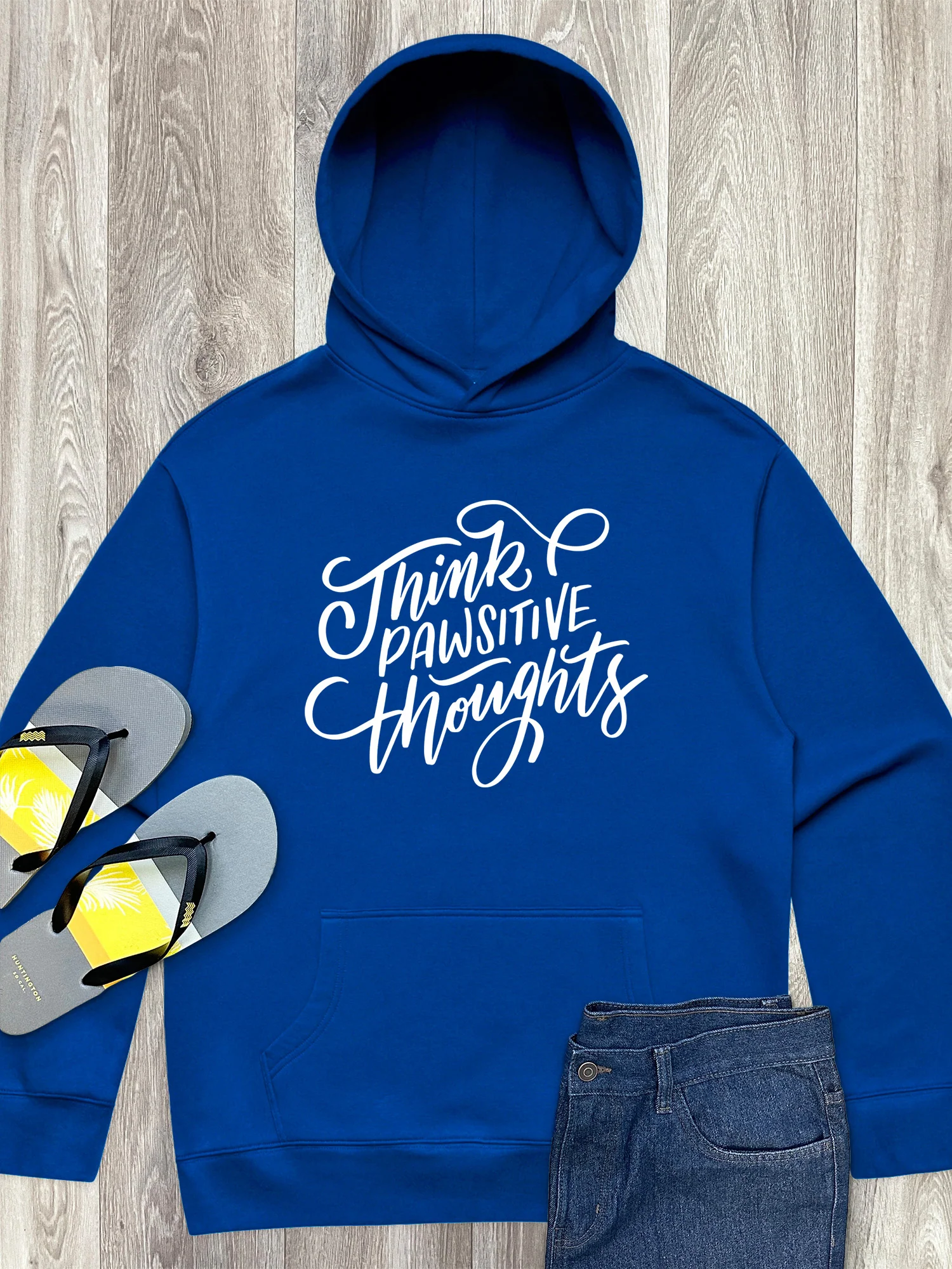 Think Pawsitive Thoughts Men's Comfort Hood - Image 5