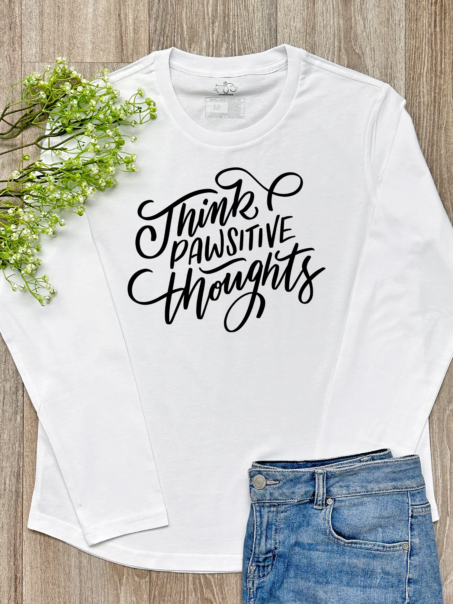 Think Pawsitive Thoughts Olivia Long Sleeve Tee - Image 2