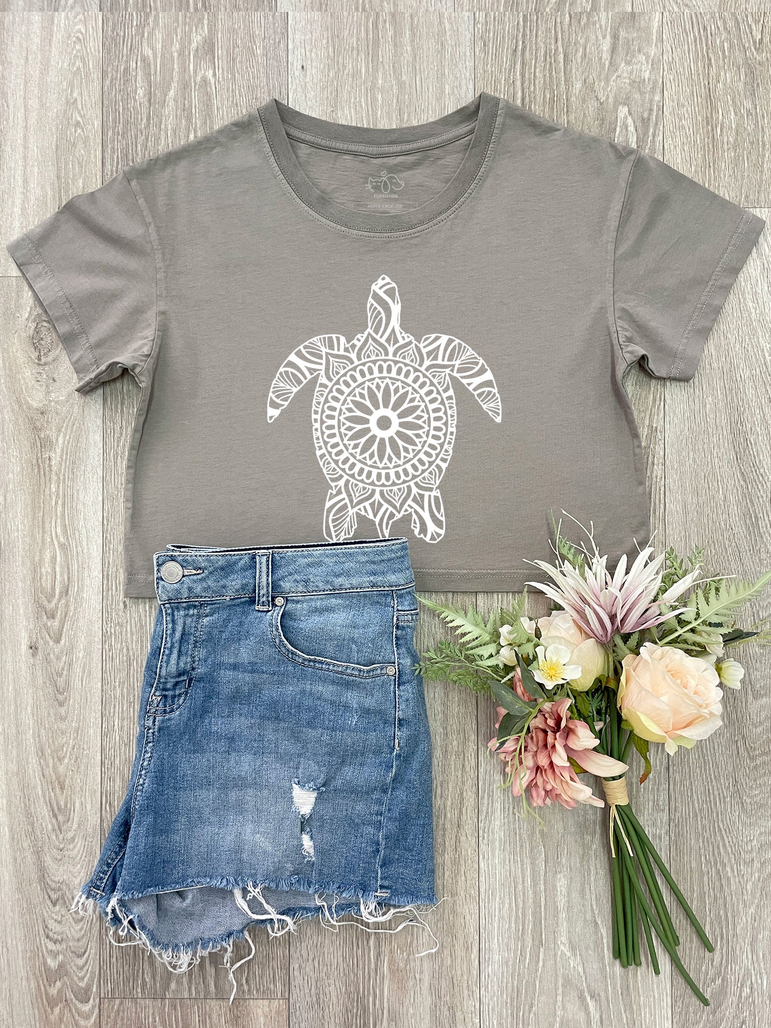 Turtle Mandala Annie Crop Tee - Image 3