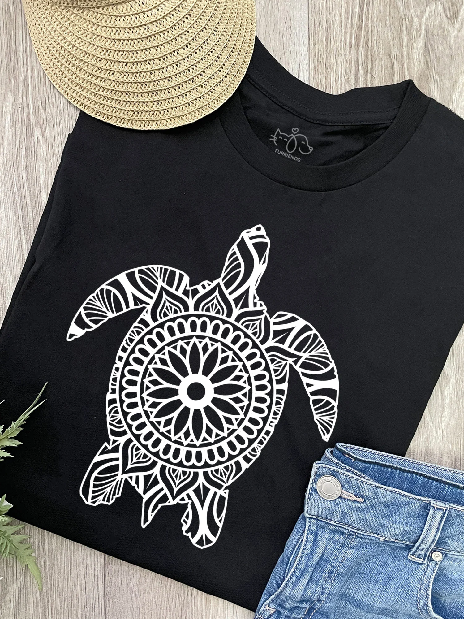 Turtle Mandala Ava Women's Regular Fit Tee - Image 4