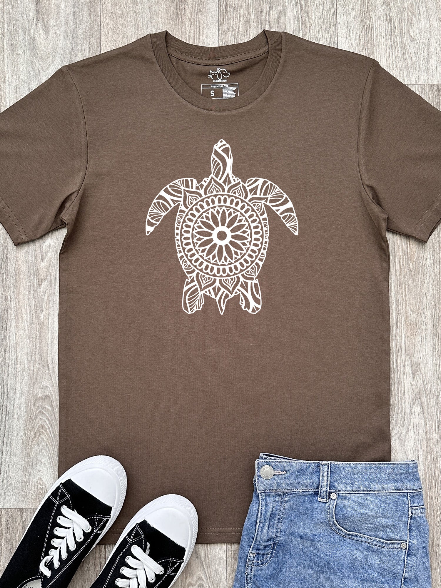 Turtle Mandala Essential Unisex Tee - Image 2