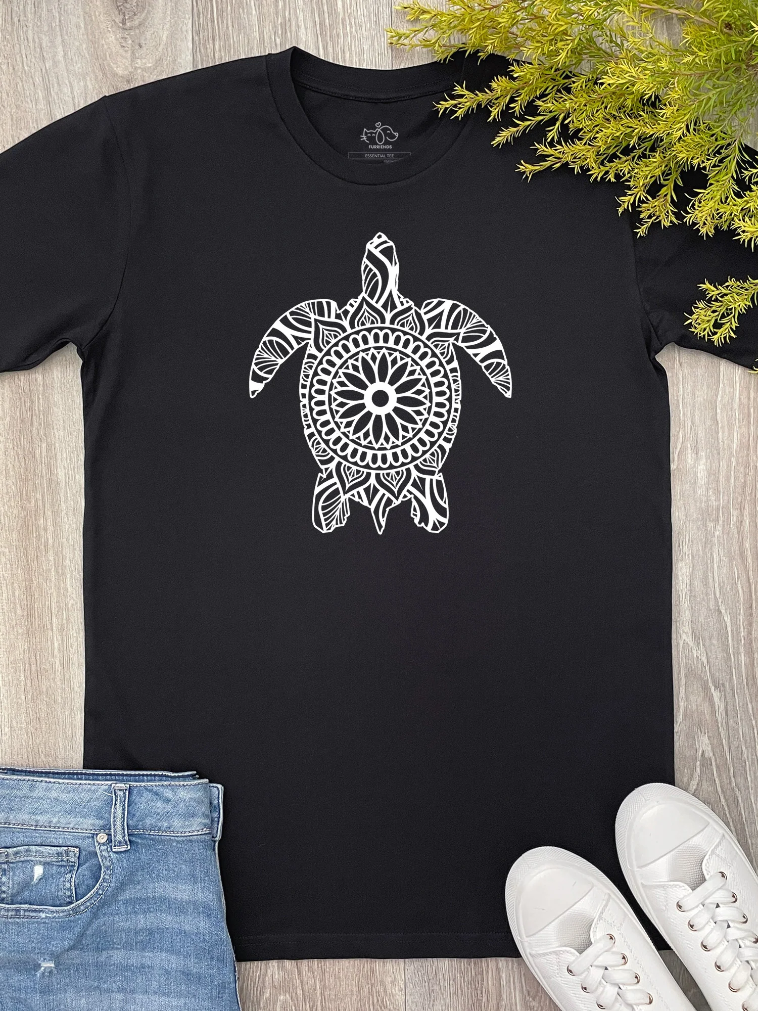 Turtle Mandala Essential Unisex Tee - Image 6