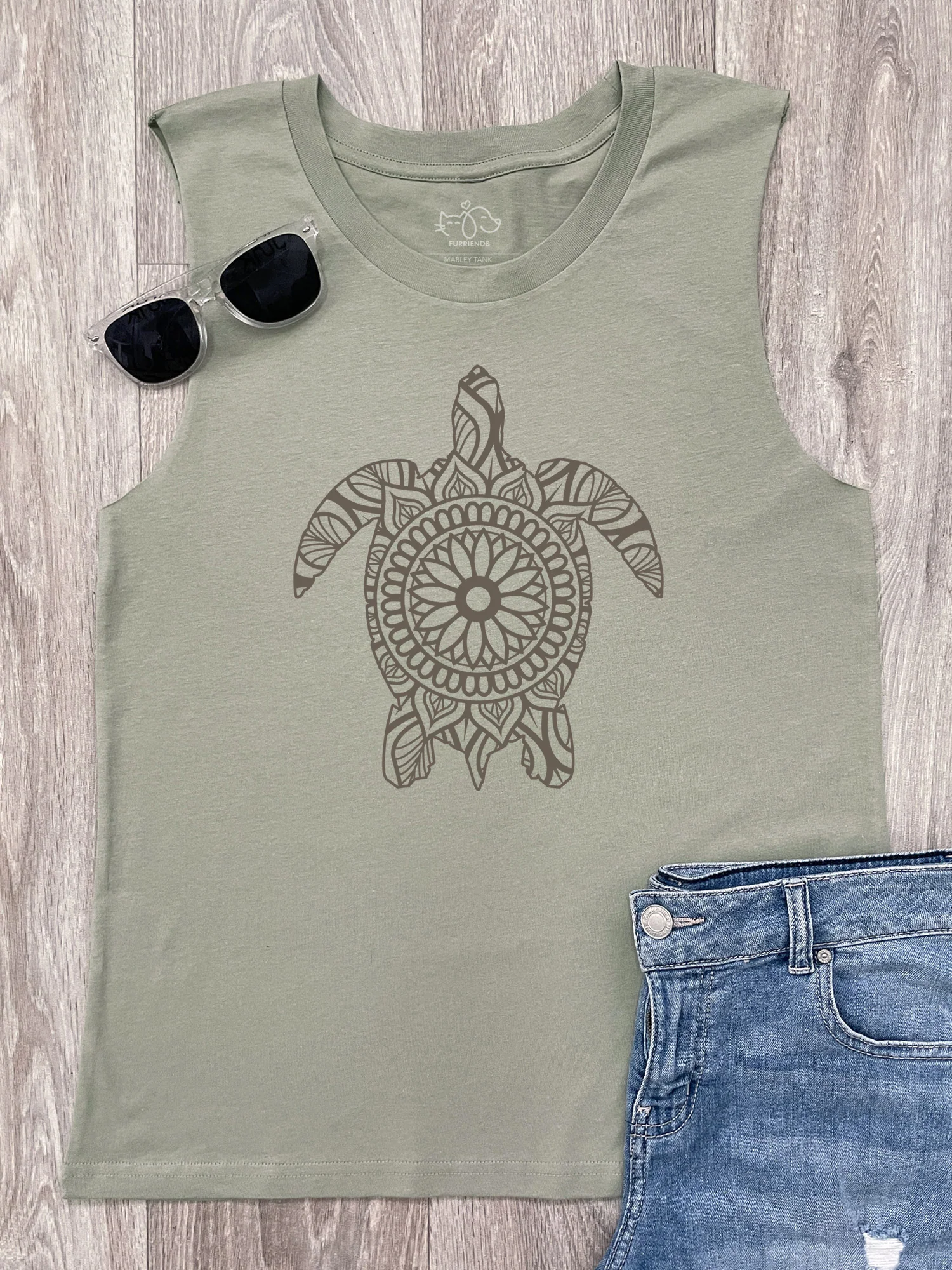 Turtle Mandala Marley Tank - Image 2