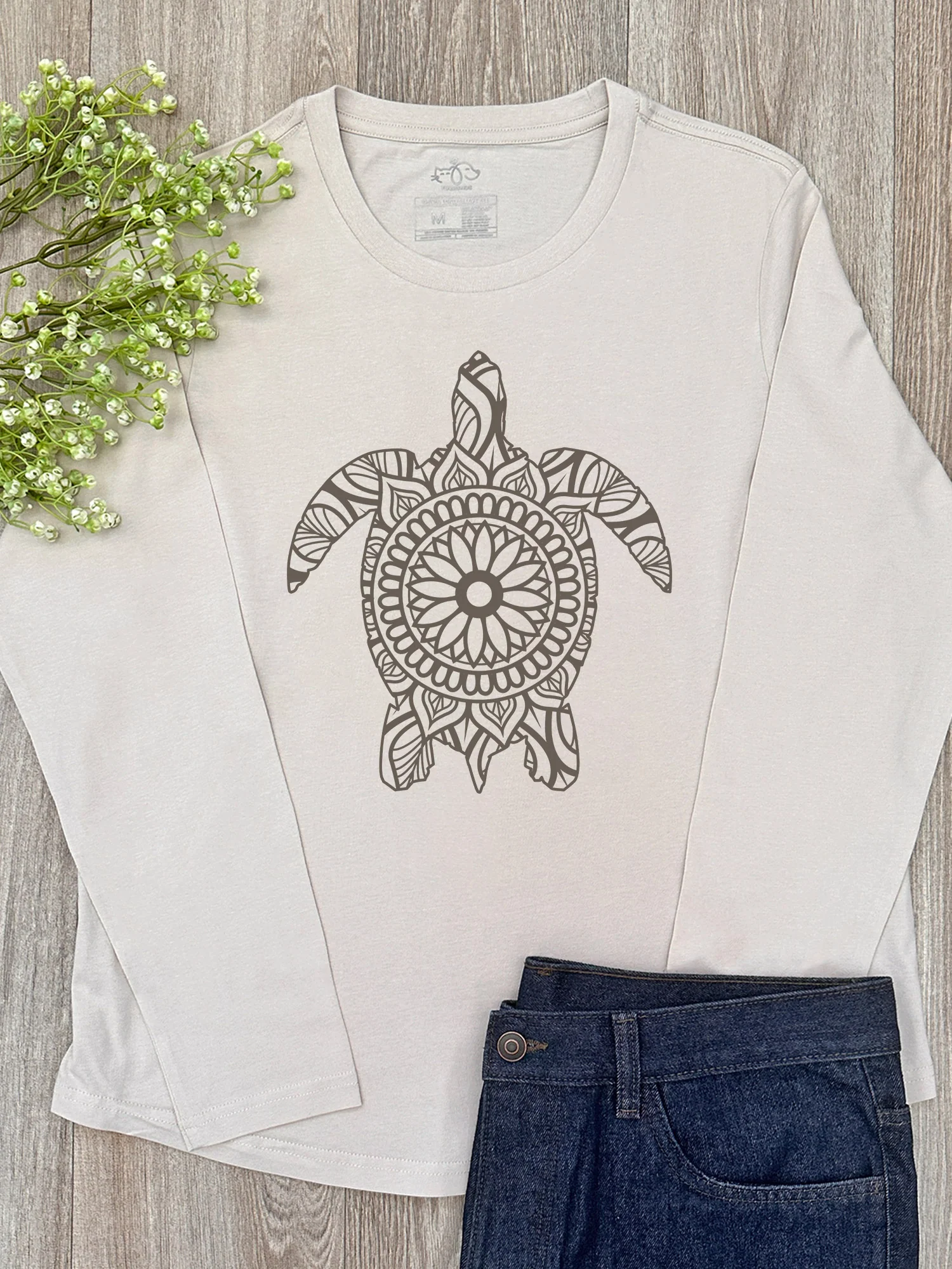 Turtle Mandala Olivia Long Sleeve Tee - Image 3