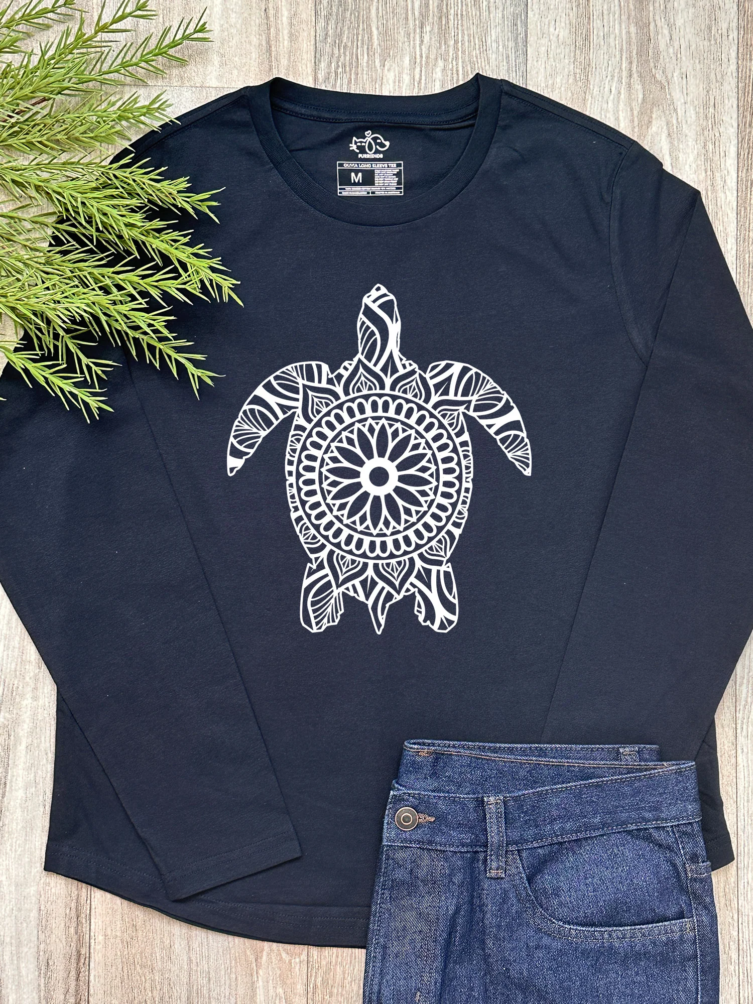 Turtle Mandala Olivia Long Sleeve Tee - Image 4
