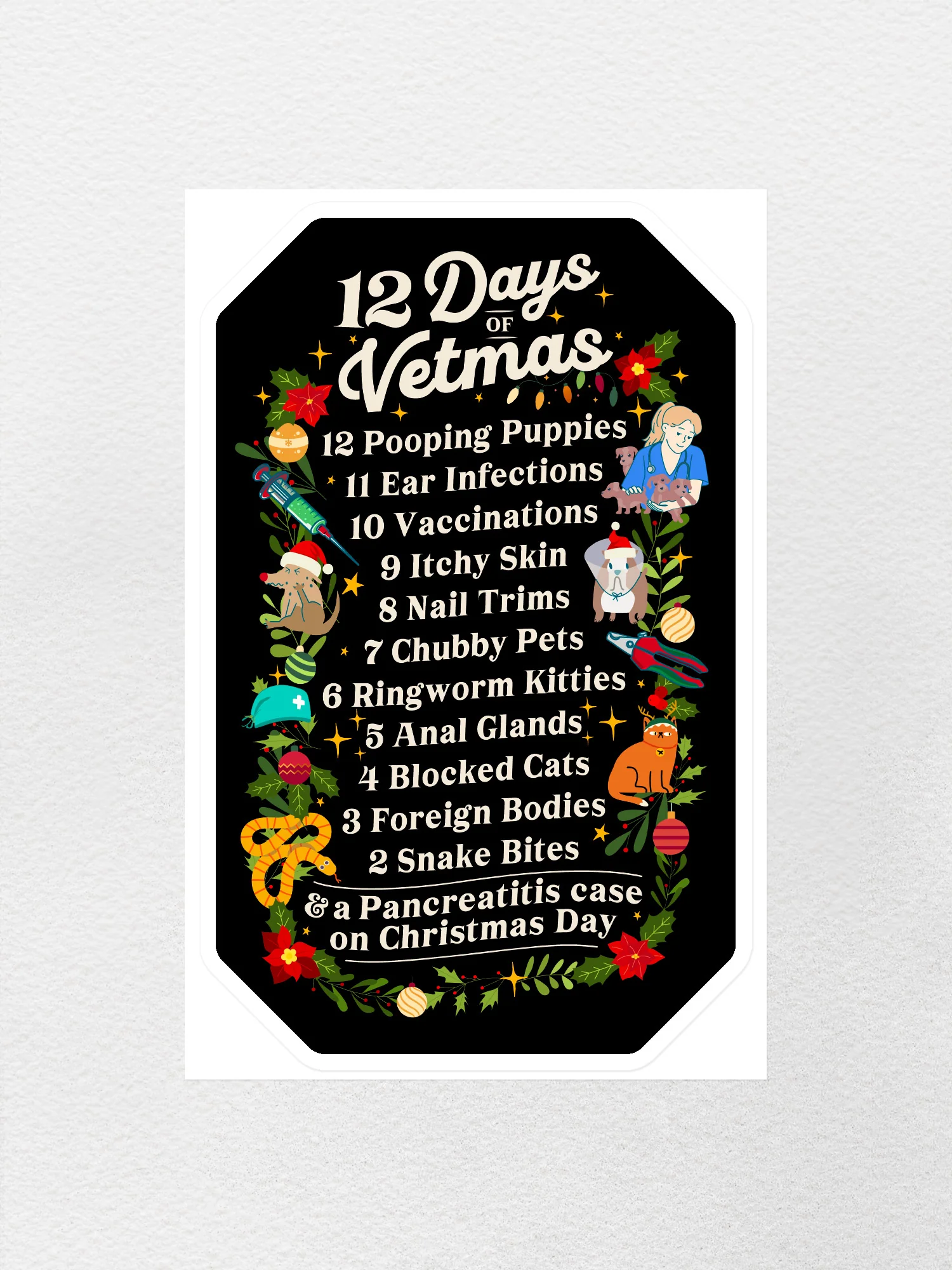 12 Days Of Vetmas Sticker - Image 3