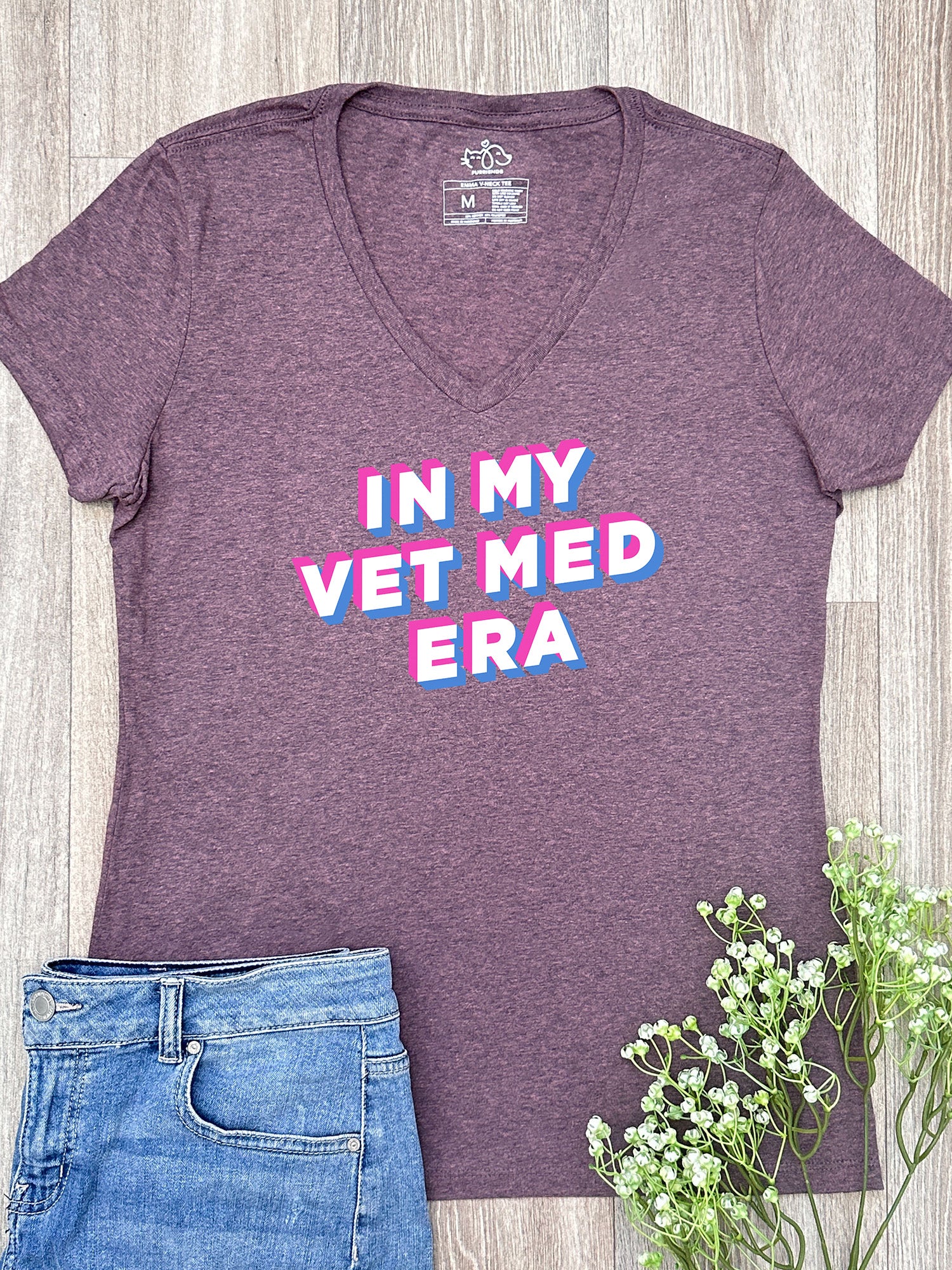 In My Vet Med Era Emma V-Neck Tee - Image 3