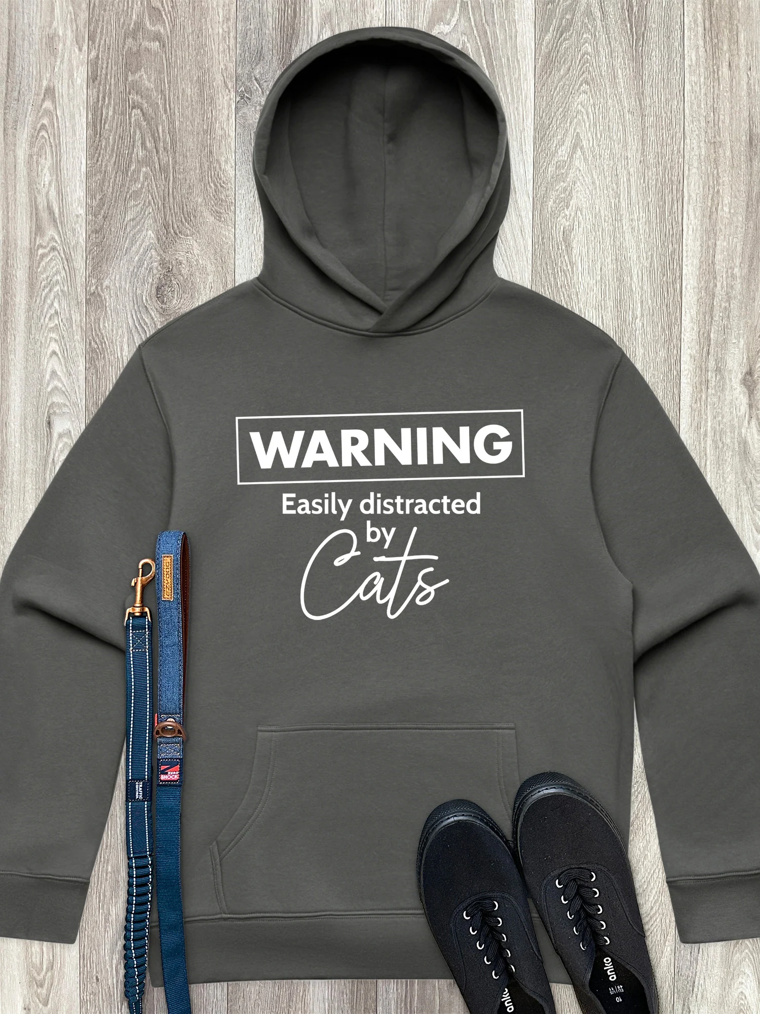 Warning. Easily Distracted By Cats Men's Comfort Hood - Image 3